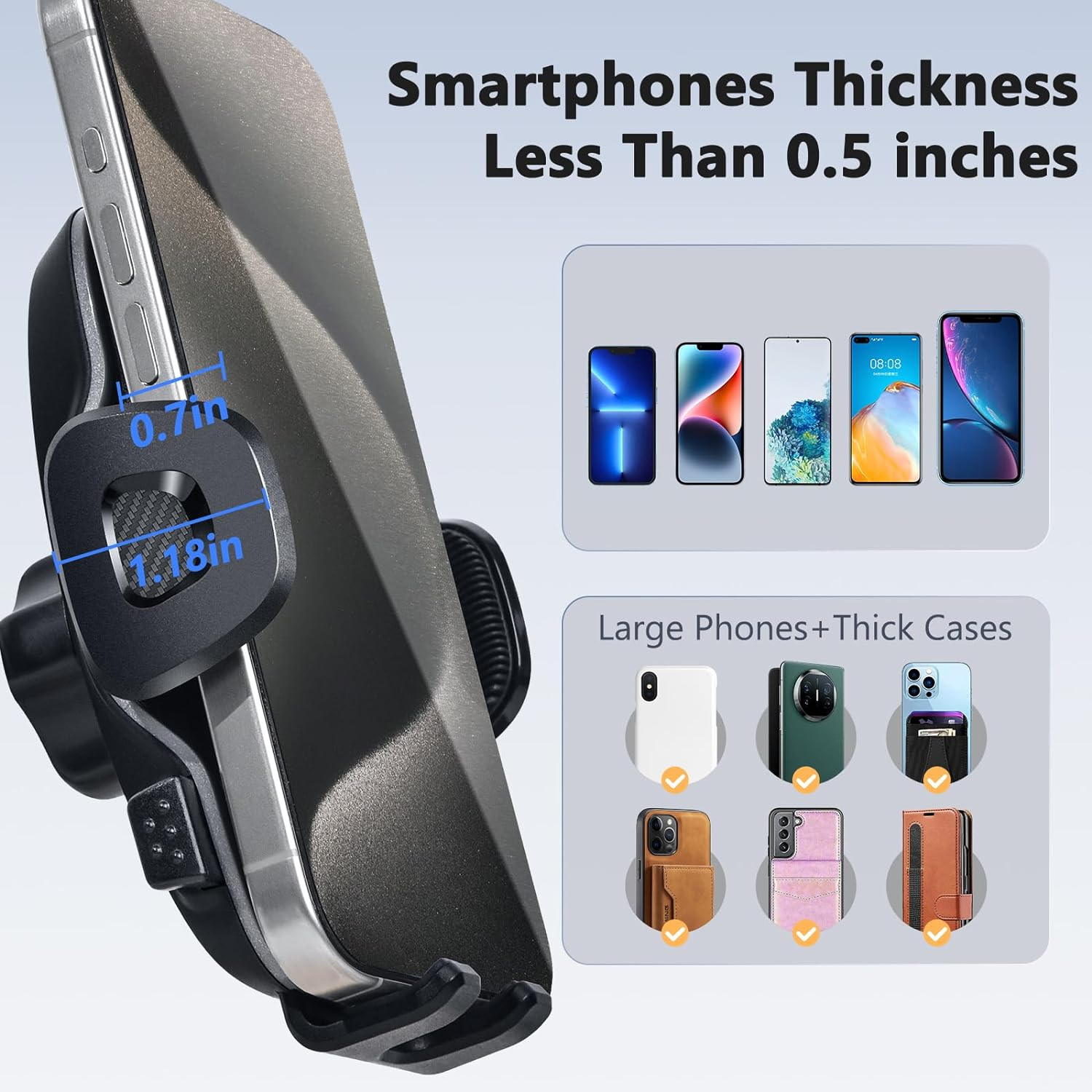 ELOHEI Mazda Phone Holder for CX5, 2017-2024 Models, Fits 4.7-7 Inch Phones image number 6