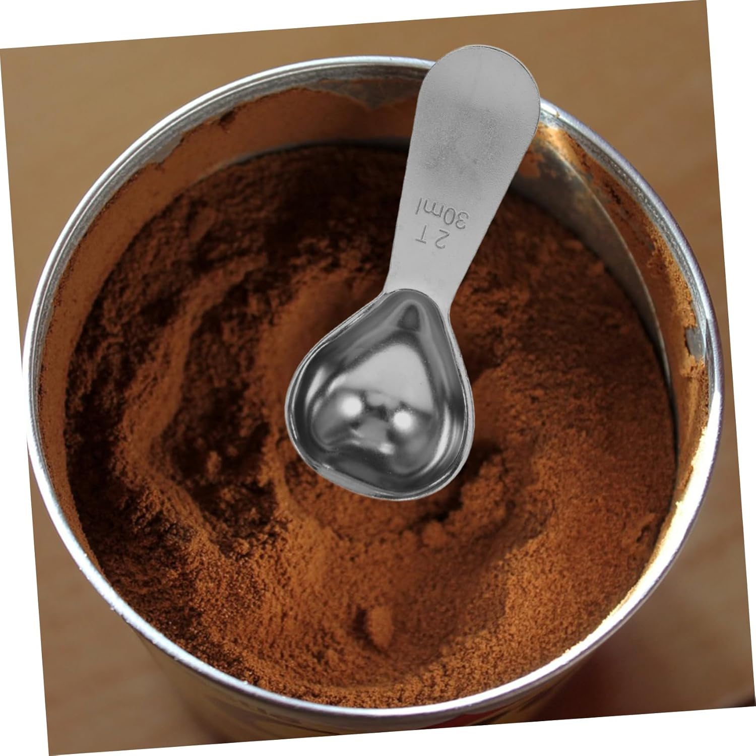 COLLBATH 2Pcs Stainless Measuring Spoon Short Handle Precision Scoop for Ground Coffee Milk Powder Tea Kitchen Tool for Accurate Measurements