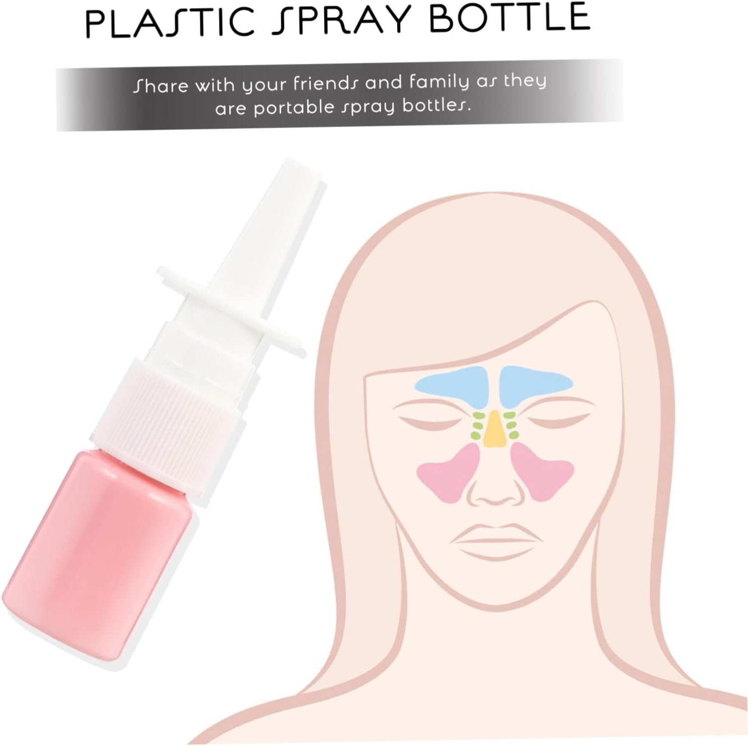 FRCOLOR 50Pcs 5Ml PET Nasal Spray Bottle Set Small Empty Refillable Travel Bottles for Saline Water Essential Oils Skin Lotion image number 4