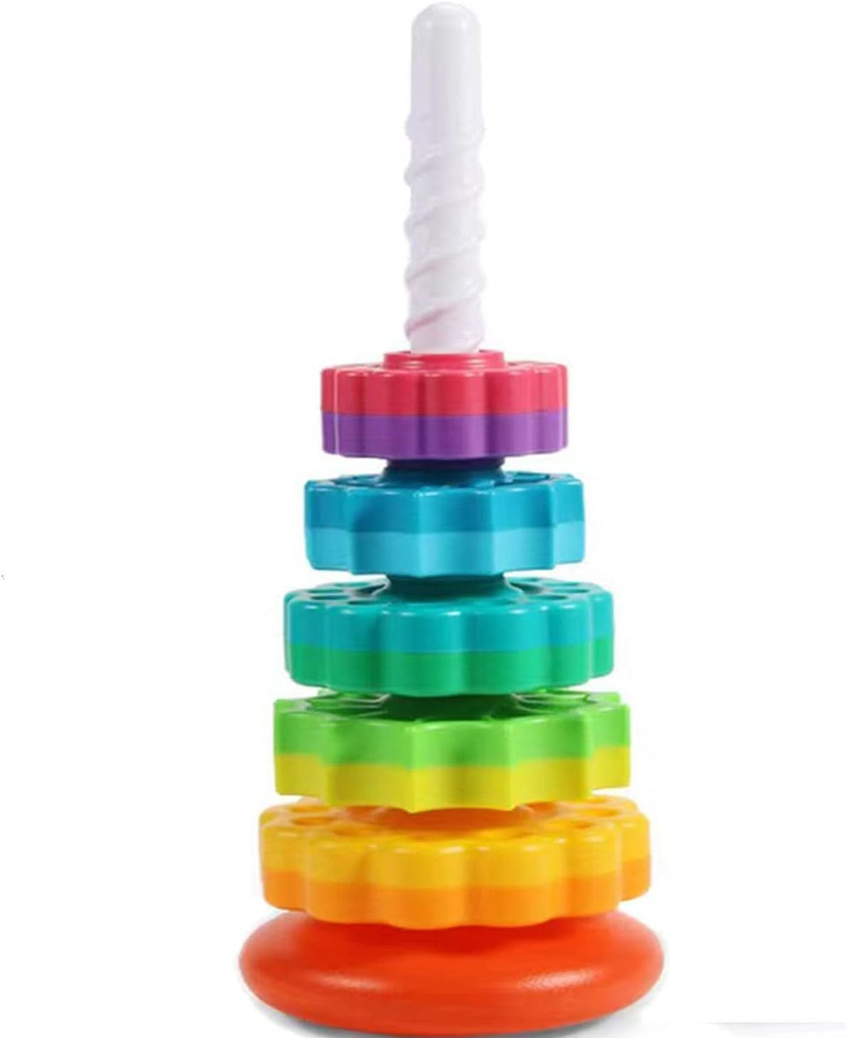 Limcryspp Rotating Rainbow Stacking Toy for Toddlers, Suitable for 1-3 Years Old, 6-12 Months Old Baby Stacking Toy, Birthday Girls and Boys, Brain Development Learning Toy image number 2
