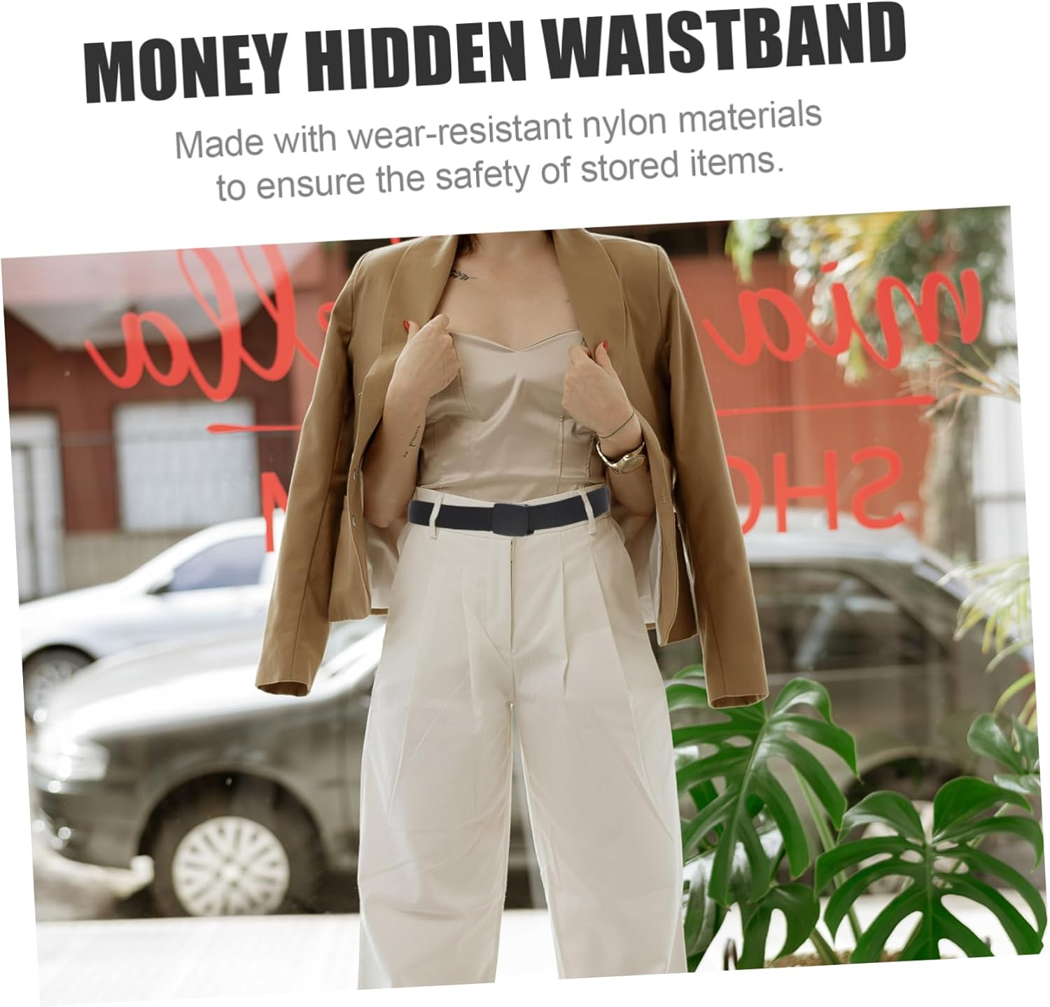 GRIRIW Hidden Stash Belt Money Belt for Travel for Men Waistband Decor Supply Prank Prop image number 1