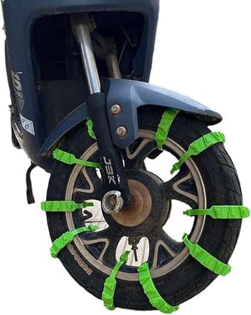 Linyongc Non-Slip Universal Car Tyre Chains, 10Pcs Reusable Snow Chains, Red image number 4