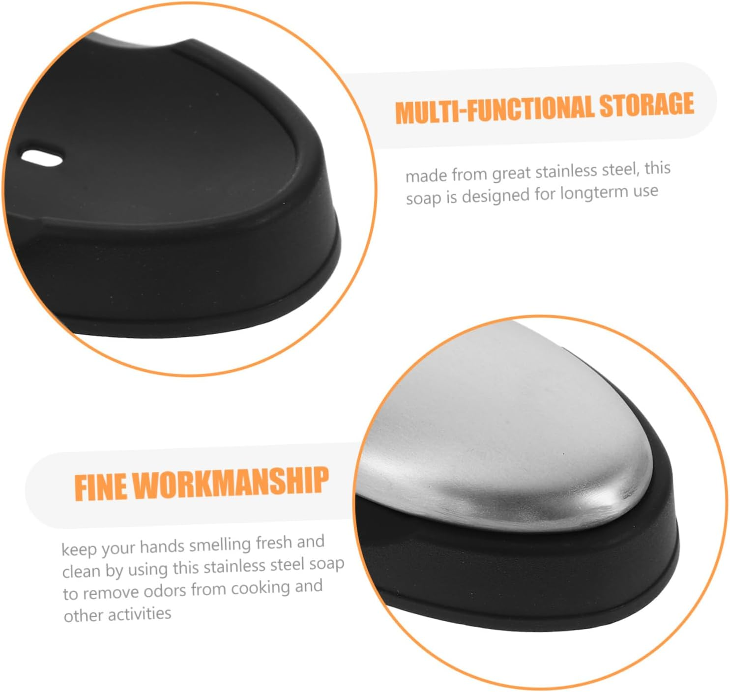 Stainless Steel Soap Bar for Odor Removal 304 Metal Soap Base Small Oval Hand Cleaner for Kitchen and Household Use