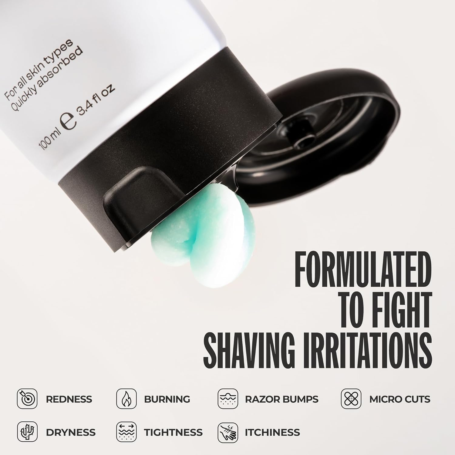 Men Rock after Shave Sorbet, Mens Aftershave Balm, Light Sorbet-Like Fast-Absorbing, Hydrating anti Redness Balm Relieves Sensitivity after Shaving, Fresh Scent 100Ml image number 5