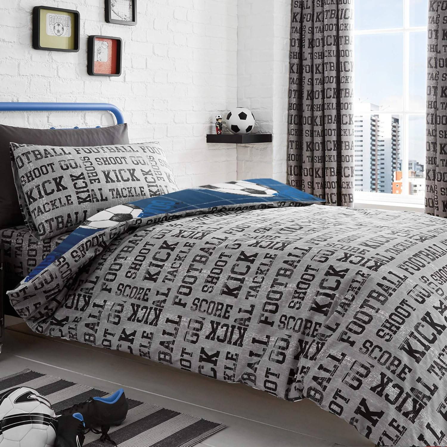 Bedlam Set, Cotton, Blue, Single, W135Cm X L200Cm (Duvet Cover), W50Cm X L75Cm (Pillow Case) (52% Polyester / 48% Cotton) image number 2