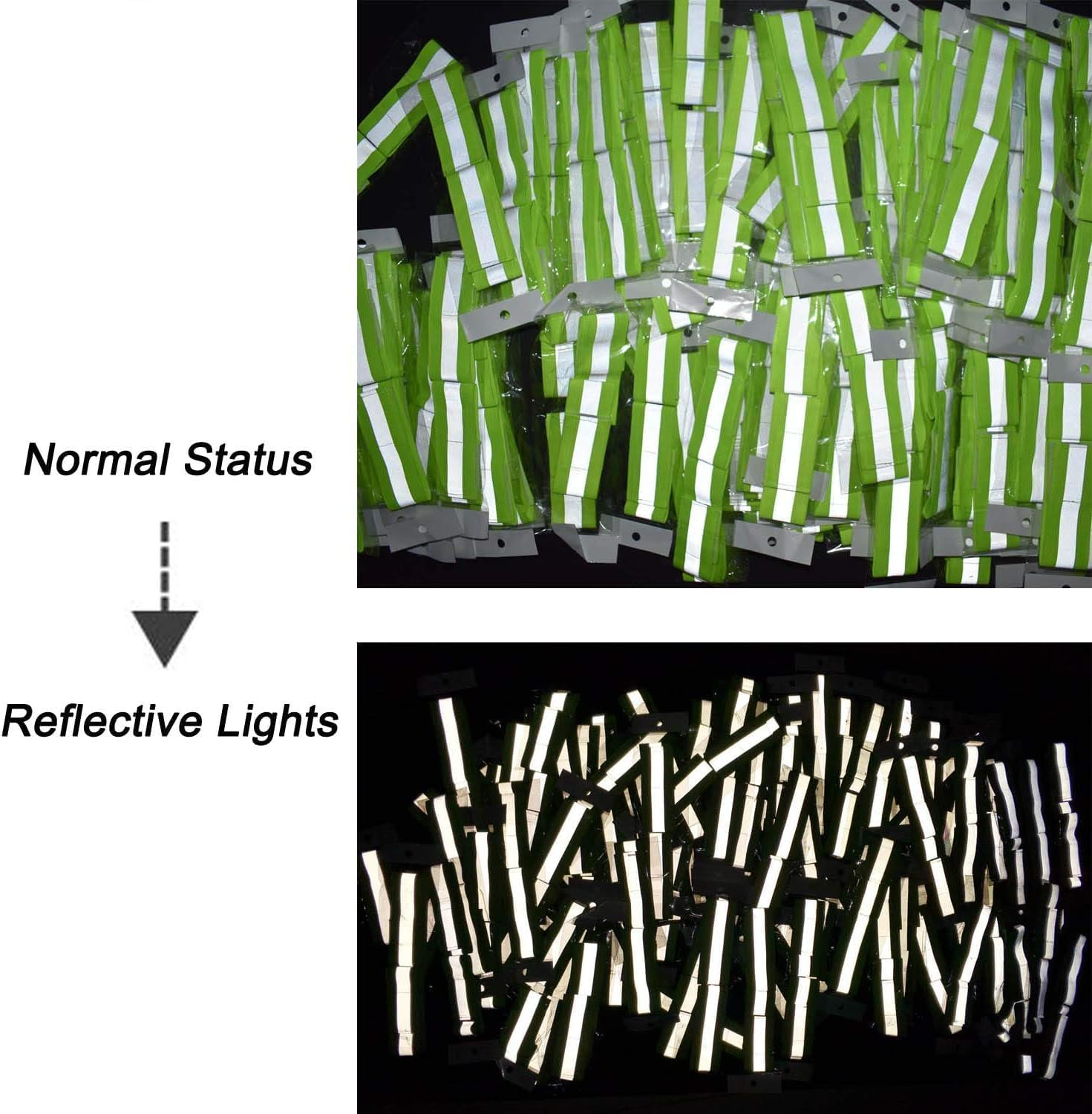 8 Pcs High Visibility Reflective Night Running Walking Elastic Strap Wristbands Ankle Bands Armbands Safety for Cycling Walking Running Camping Outdoor Sports-Fits Women, Men & Kids image number 3