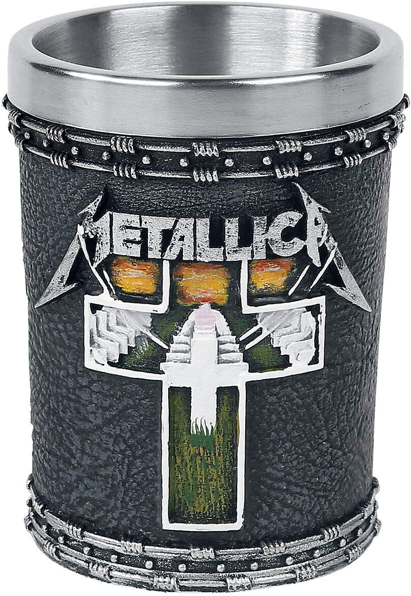 Nemesis Now B4683N9 Metallica-Master of Puppets Shot Glass 7Cm, Resin W/Stainless Steel Insert, Black image number 4