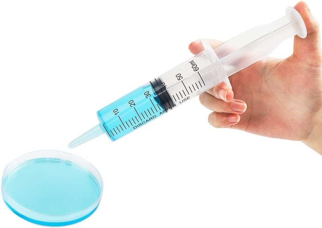 5Pcs 60Ml Plastic Syringe with Caps No Needle,Plastic Syringe with Cap Disposable Feeding Syringe Sterile Package Measuring Syringe,Large Plastic Sterile Syringes without Needle for Pet Feeding image number 3