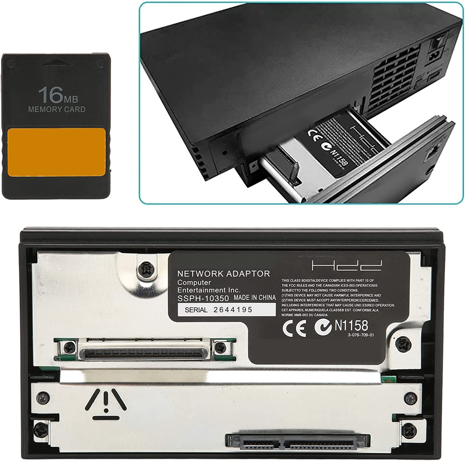 SATA Interface Network Adaptor HDD Hard Disk Adapter for , Support SATA 2.5 and 3.5, with 16MB FMCBV1.966 Memory Card Mcboot image number 2