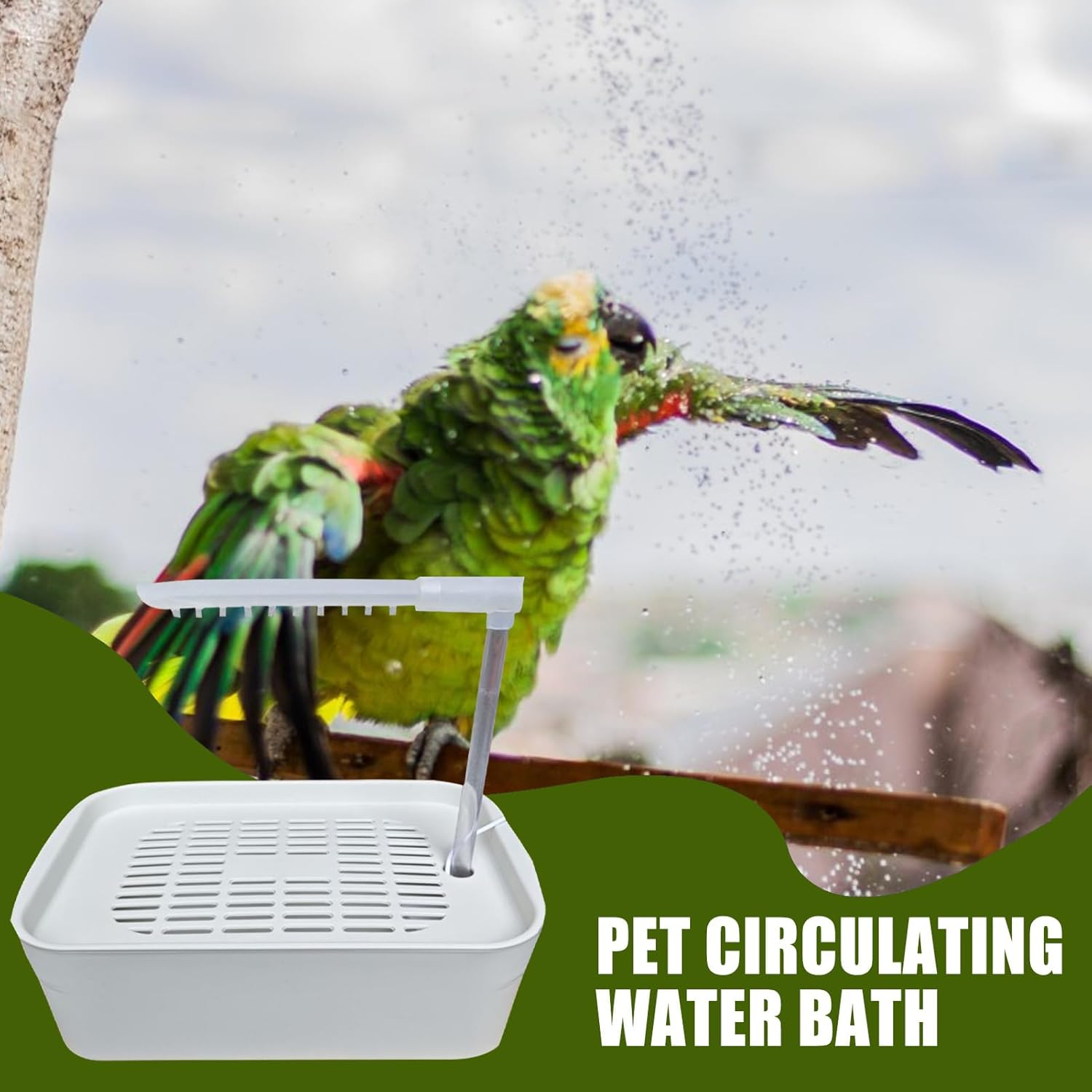 Parrot Bath - Easy to Asѕ Bird Shower Bath | Electric Parrot Bathtub | Automatic Pet Bird Shower | Parroț Bathing Artifact or Both Home Pets and Professional Breeding Environments - White image number 4