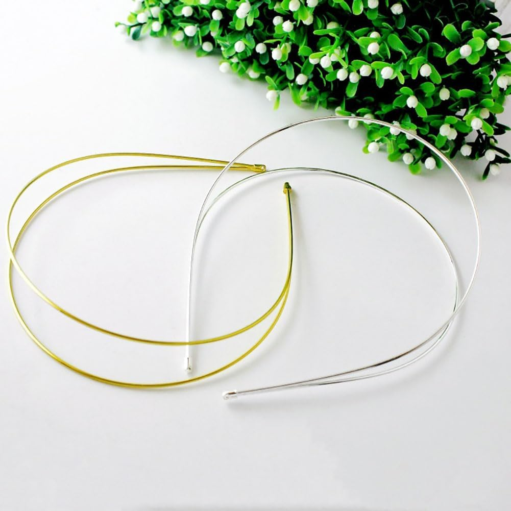 Thin Metal Headbands Double Row Solid Color Non Slip Headbands Simple Party Headbands Gold 2 Pack image number 5