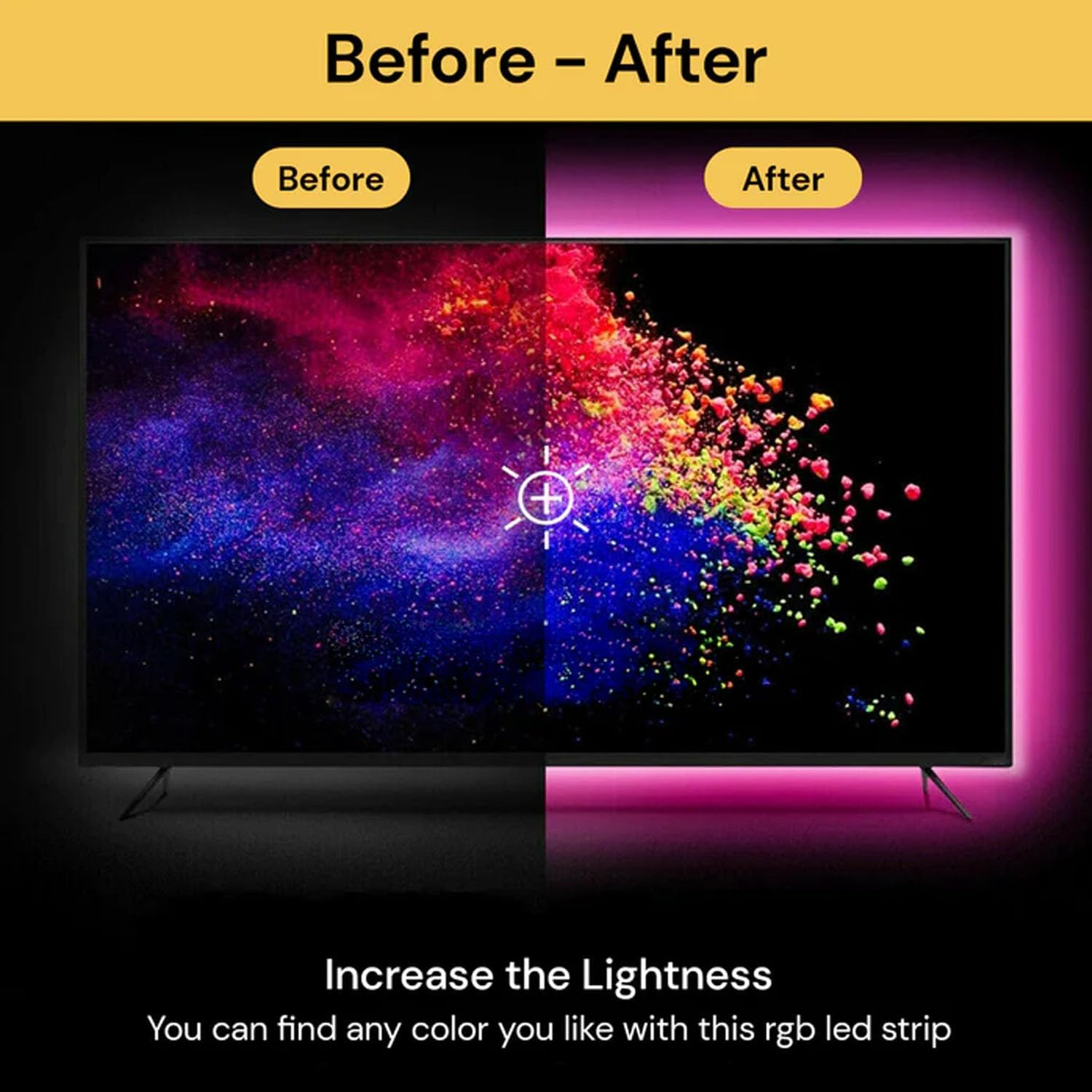 EZONEDEAL 2Pcs 5M LED Strip Lights RGBWW with Wireless Remote and Adapter for Bedroom Ambient Lighting Kitchen Cabinets