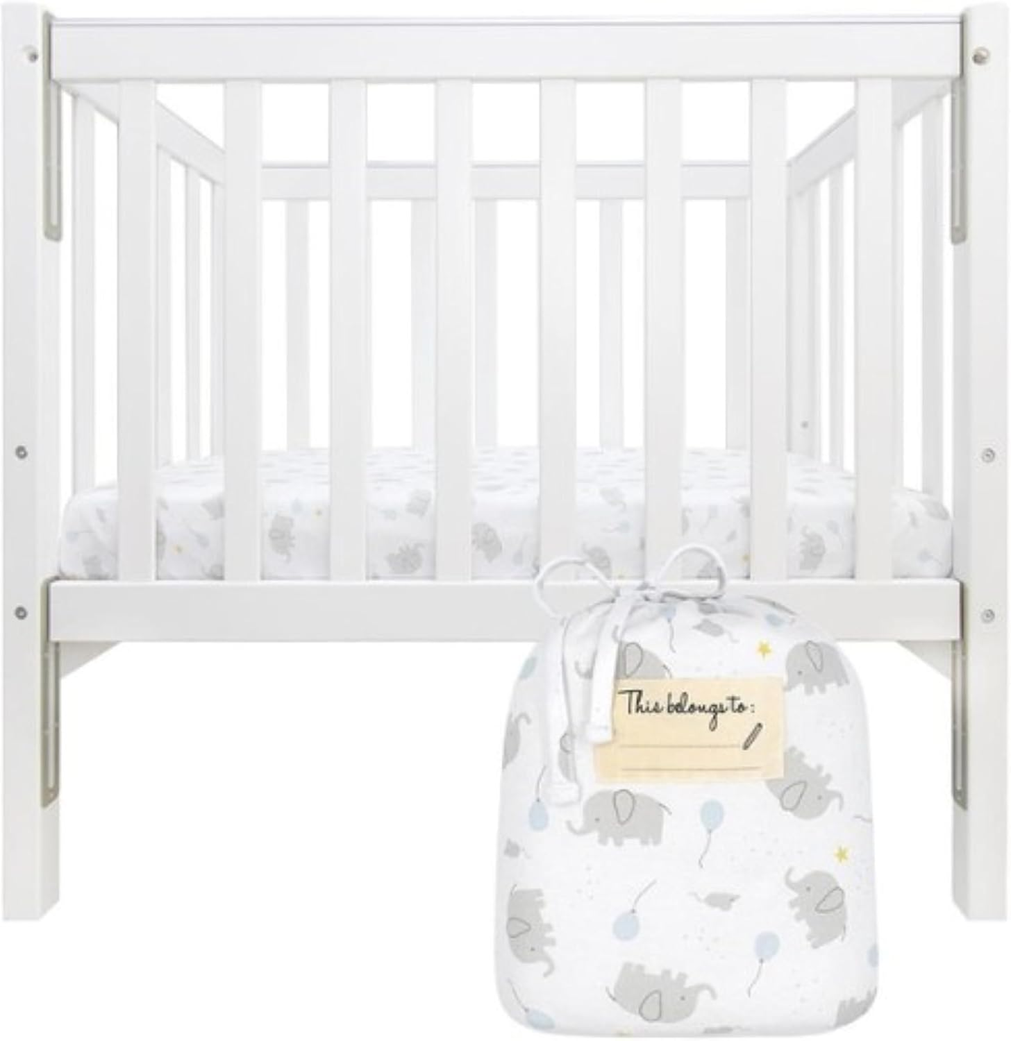 Living Textiles Childcare Cot Sheet Set, Mason Elephant