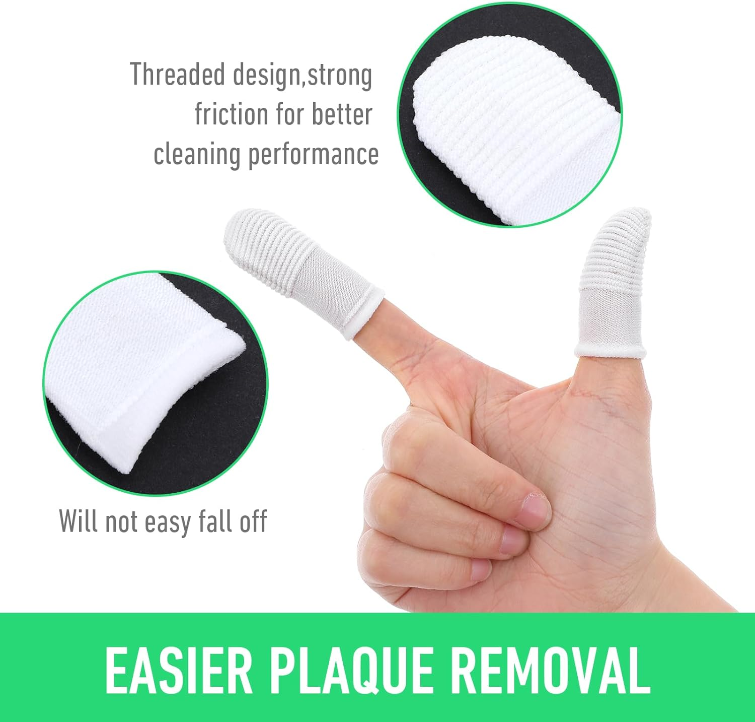 YUIANLB 20 Pcs Pet Dental Care Kit Finger Toothbrush Oral Cleaning Wipes Soft Washable Fabric Freshens Breath Reduces Plaque Tartar Complete Oral Hygiene Set for Puppies Kittens at Home image number 2