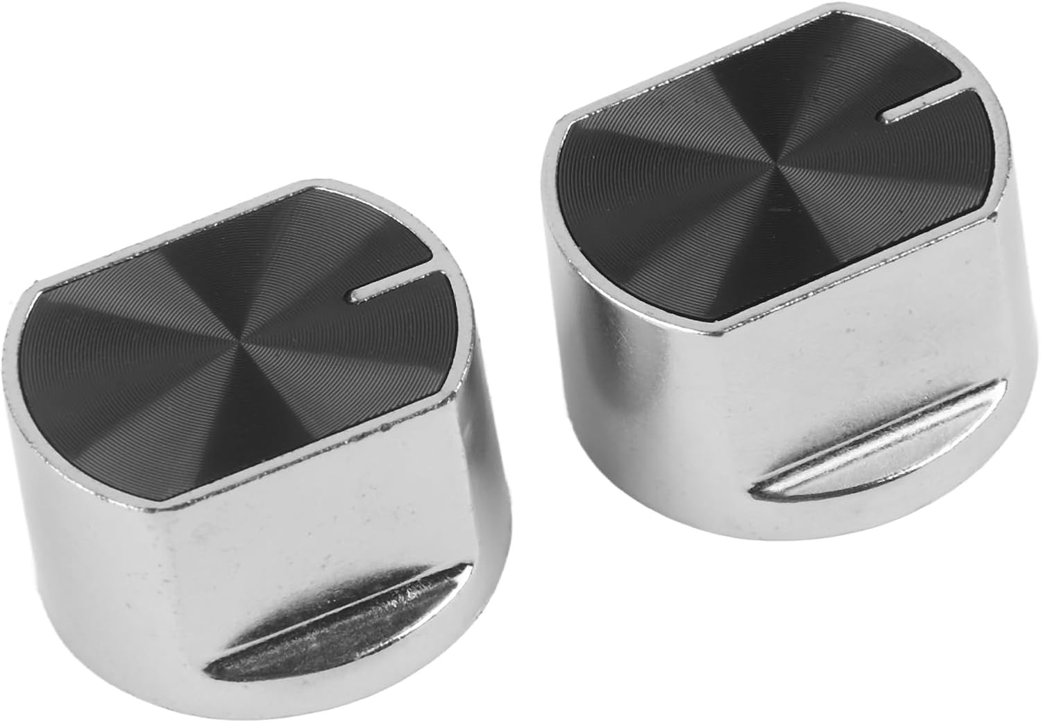 2Pcs Gas Stove Knobs, Zinc Alloy Replacement Control Knobs for Most Gas Cooktops, Silver & Black, Non-Slip Grip (36Mm Diameter) image number 6
