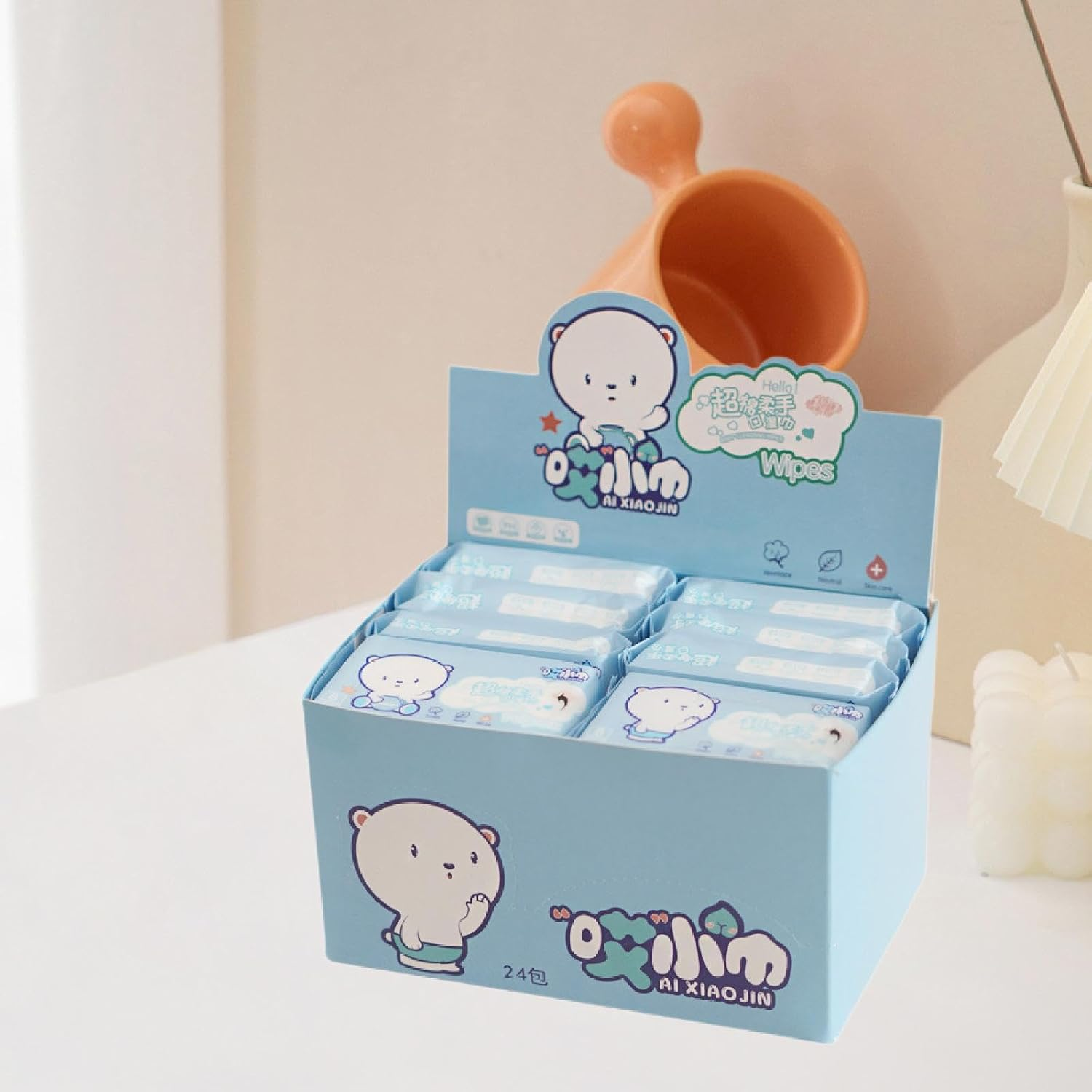 Fenteer 24Pcs Wet Wipes Portable Wet Tissue Flushable Face Cleaning Wipes Travel Wipes Hand and Face Wipes for Adults Home Daily Use image number 2