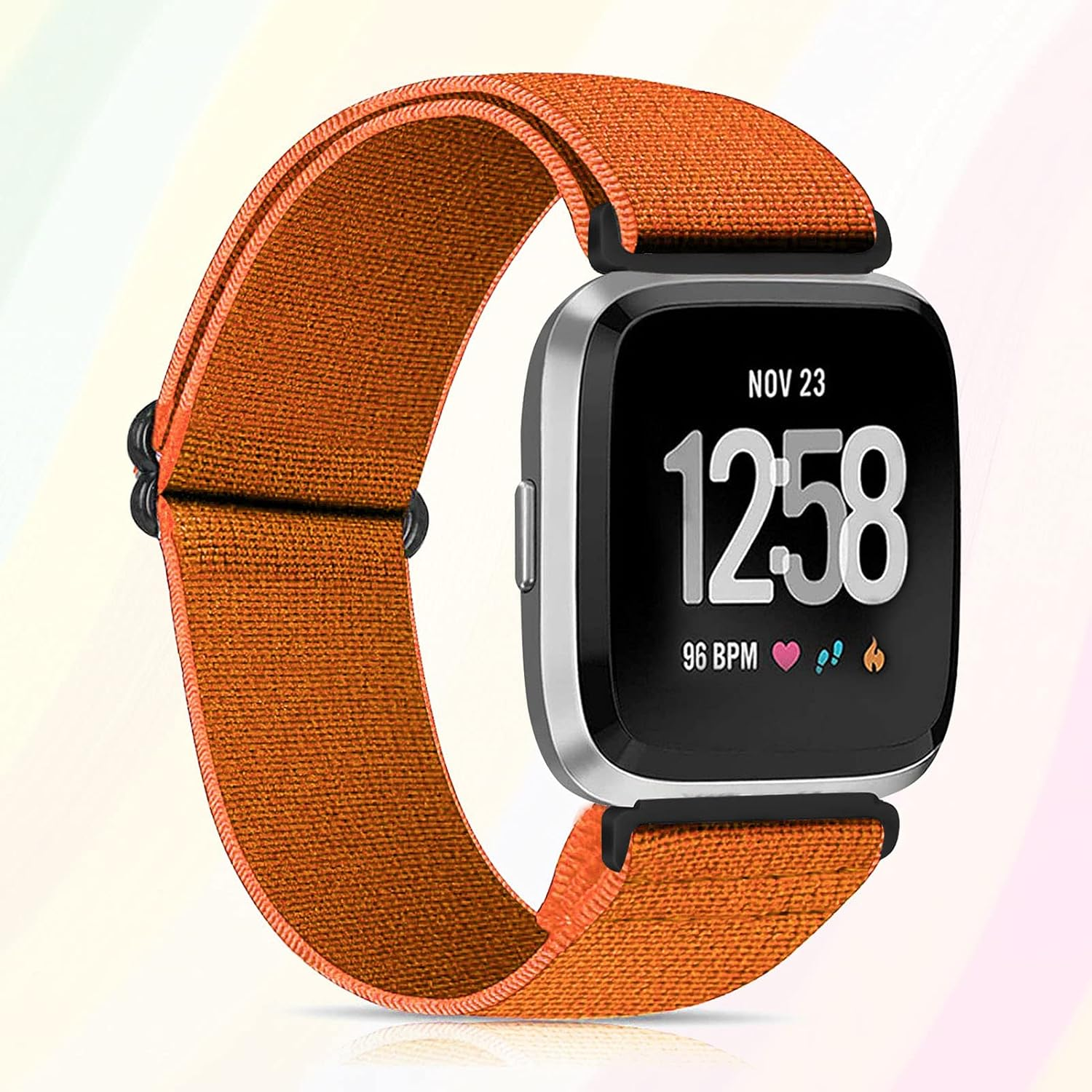 Ecogbd Elastic Replacement Strap Compatible with Fitbit Versa Wristband/Fitbit Versa Lite Wristband/Fitbit Versa 2 Wristband, Soft Nylon Sports Watch Strap for Women Men image number 2