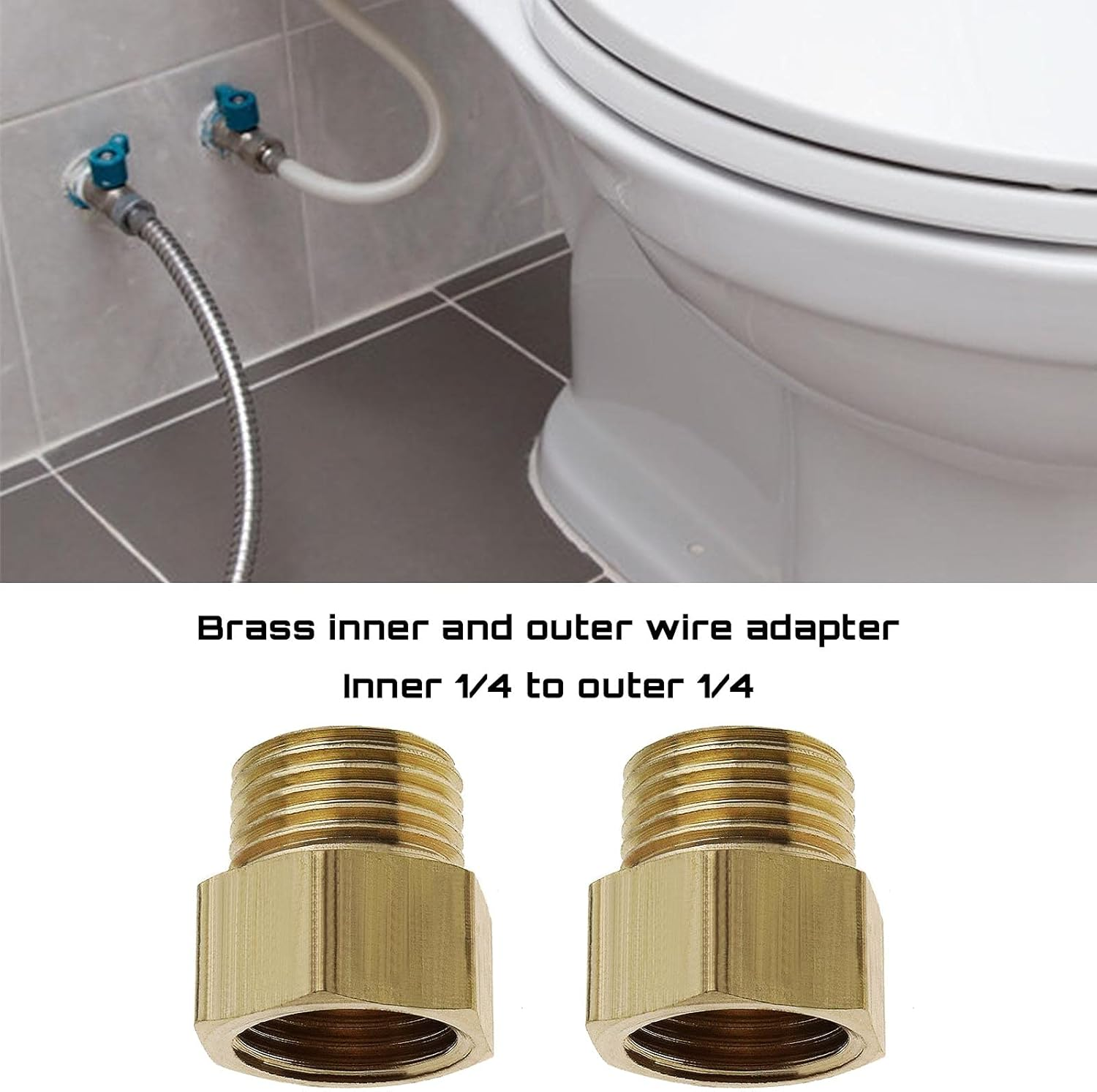 Emsea 4X Brass 3/8 Inch Female Pipe X 1/4 Inch Male Pipe Reducing Conversion Adapters image number 3