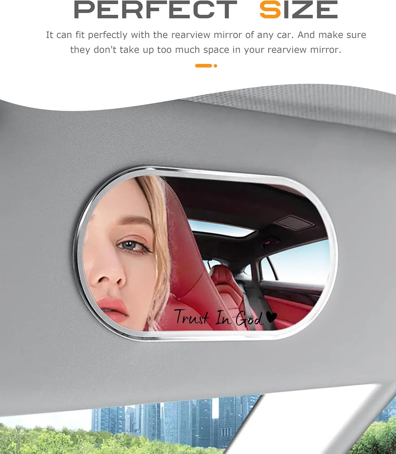 SCUARI 4PCS Car Stickers,Cars Decals,Car Accessories Trust in God Rearview Mirror Sticker,Auto Stickers and Decals,Auto Decals for Women,Trust in God Mirror Decoration,Fits Most Vehicles (Black) - Colorful image number 2