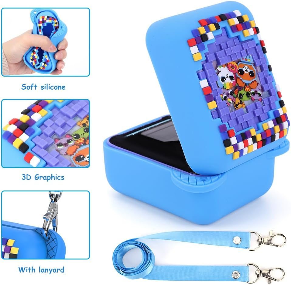 Protective Silicone Case for Bitzee Digital Pet Interactive Virtual Toy, Protective Sleeve Holder Skin Washable with Lanyard for Bitzee Interactive Toy Digital Pet and Accessories image number 5