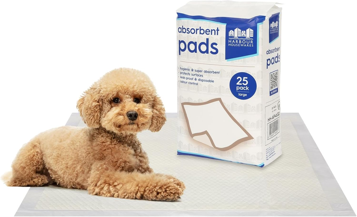 Harbour Housewares Disposable Puppy Pads - 60Cm X 60Cm - 25X Large Absorbent Puppy Training Pads Leak-Proof Pee Pads for Dogs, Cats, Kittens Potty Training Mats image number 3