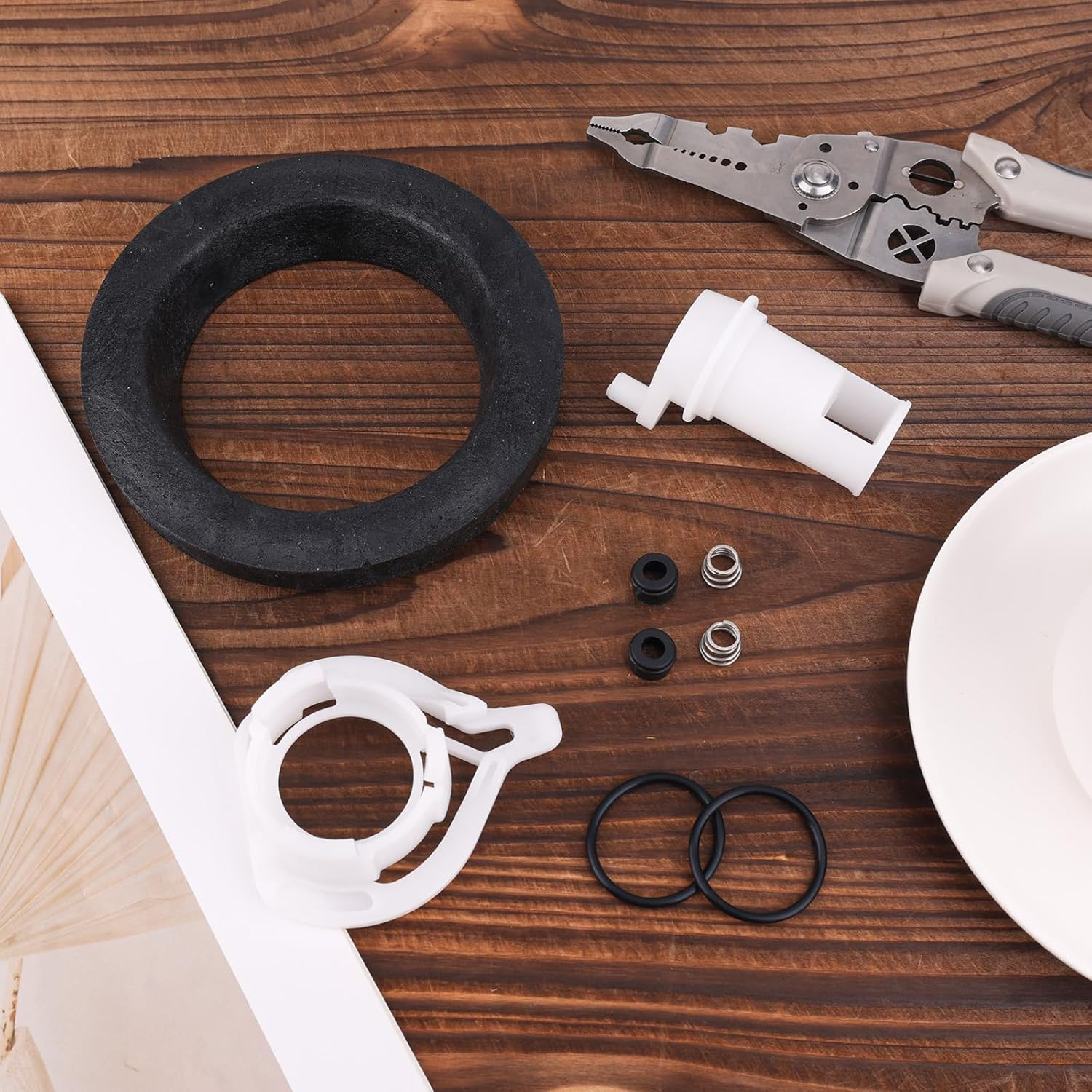 PEUTIER 42049 Water Valve Style II Kit for Thetford, RV Toilet Parts Include Water Valve Core Toilet Seals Spring Retainer Replacement Accessories for Aqua Magic Style II Toilets image number 1