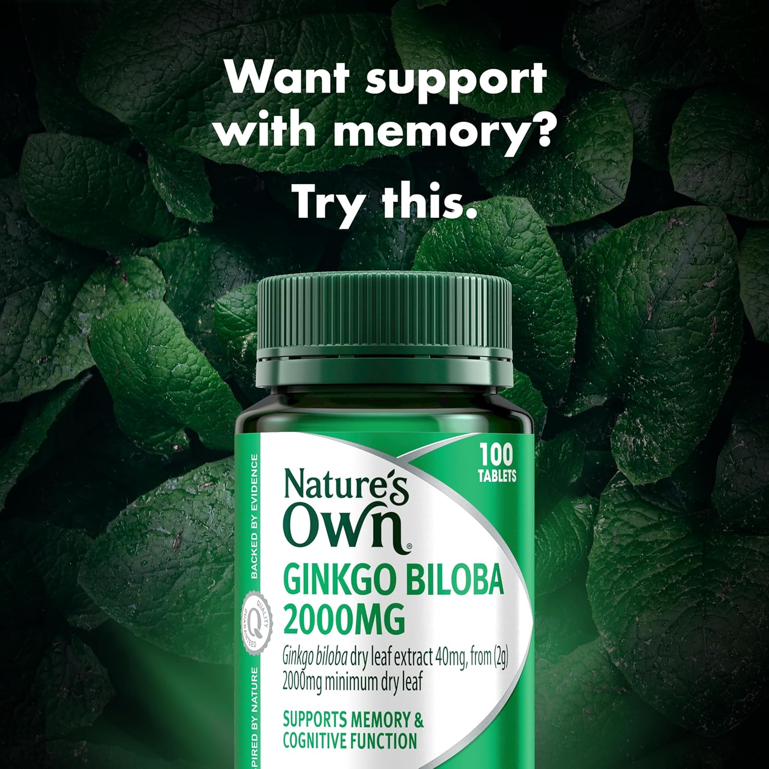 Nature'S Own Ginkgo Biloba 2000Mg Tablets 100 - Reduces Free Radicals Formed in the Body - Supports Cognitive Function, Memory, Recall, & Healthy Blood Circulation - Maintains Circulation image number 6