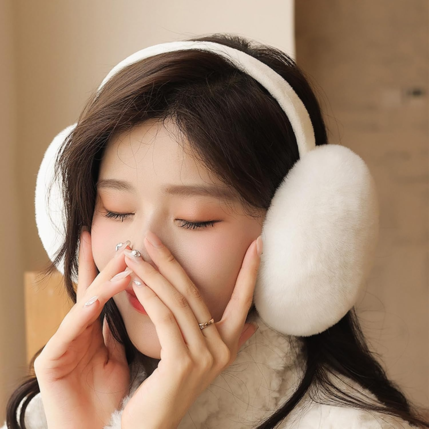 CENZICOM Foldable Winter Ear Muffs, Faux Fur, Outdoor Ear Warmers image number 3