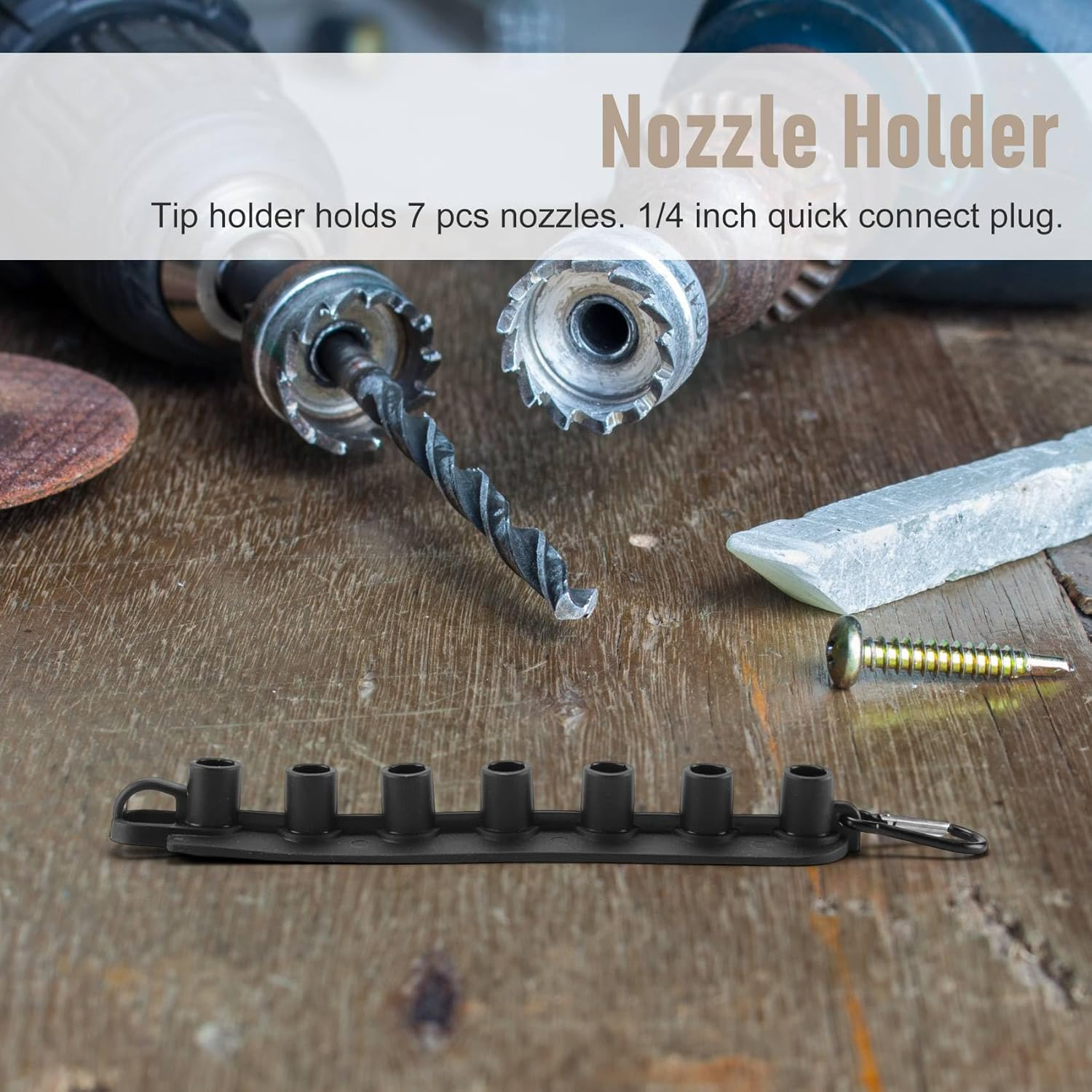 Pressure Washer Nozzle Holder, Holds 7 Nozzle Tips with 1/4 Inch Quick Connect(Without Nozzles) image number 4