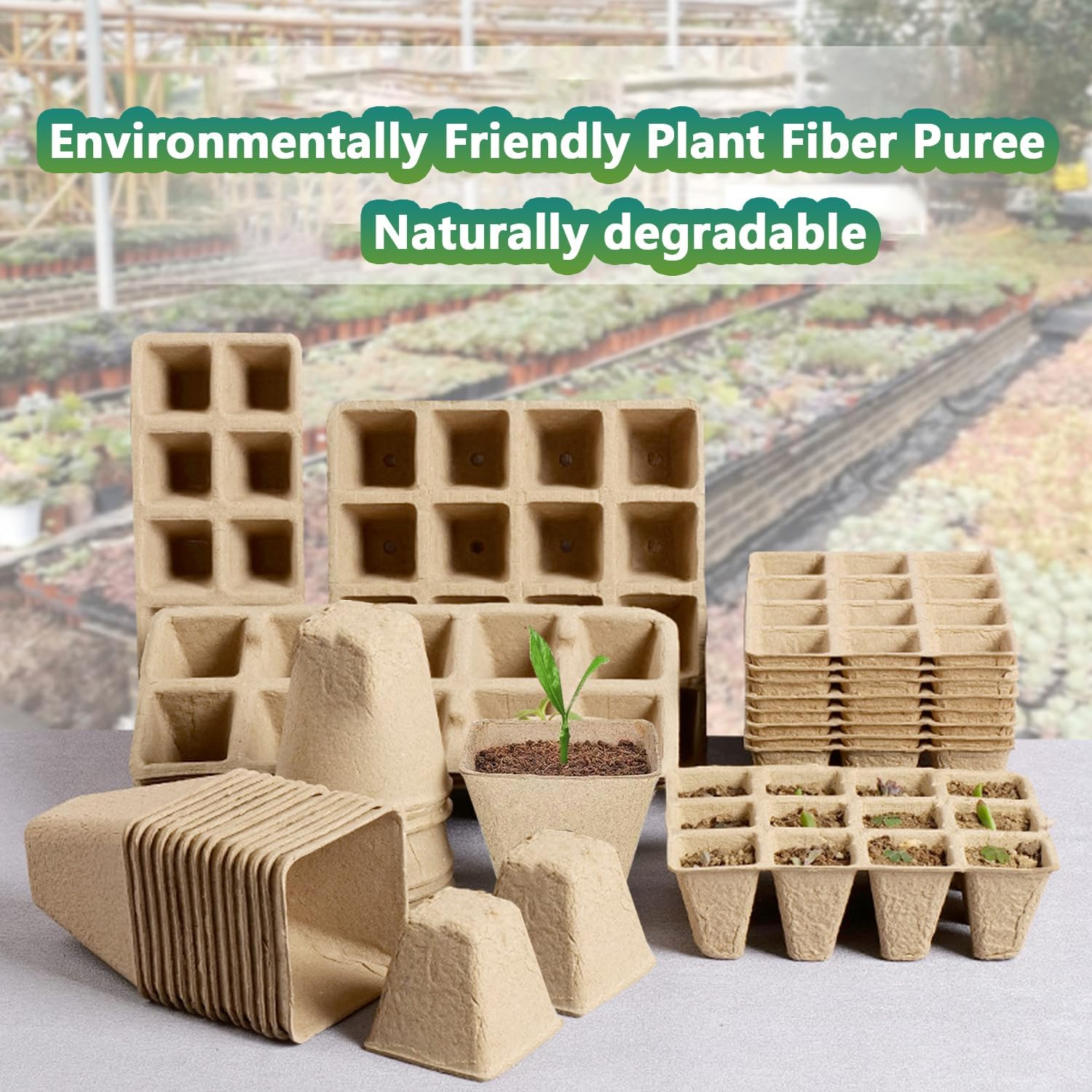 Doubleggs 360 Cells Seed Starter Tray, 30 Packs Biodegradable Peat Pots for Seedlings, Organic Germination Plant Starter Kit with 200 Labels and 2 Transplant Tools image number 1