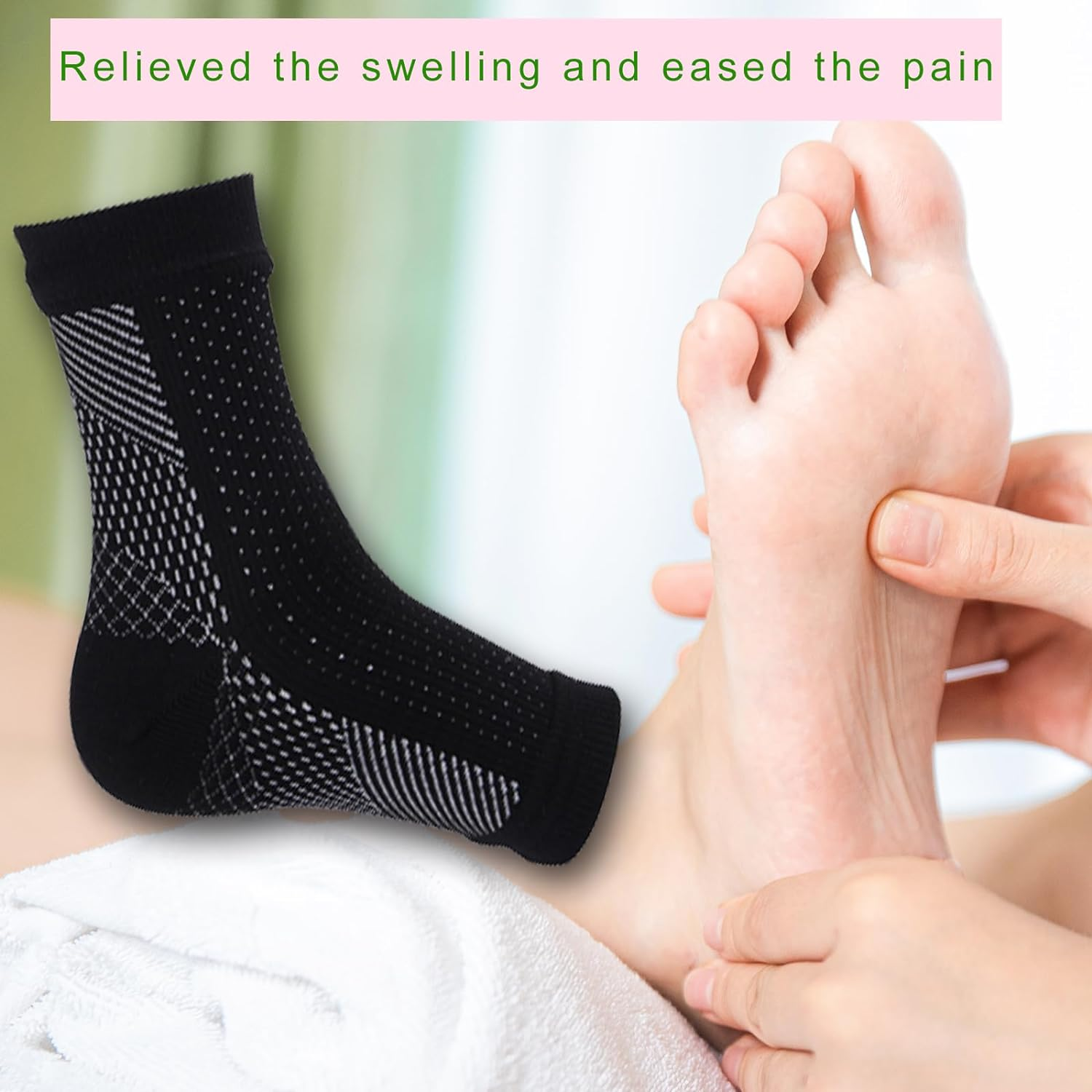 4 Pairs Neuropathy Socks Neuropathy Compression Socks, Soothe Socks for Neuropathy Pain image number 4