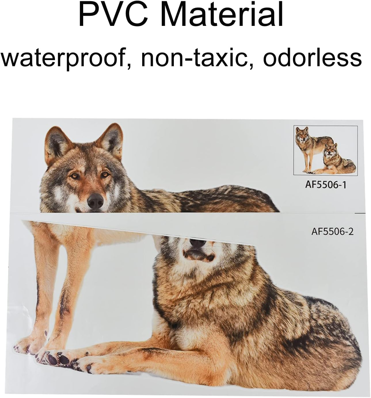 Lifelike Wolf Wall Decal Wild Animal Wall Sticker 27.6X22Inch Removable Self-Adhesive Vinyl Wall Art Decors for Living Room Children Bedroom Nursery Classroom Playroom image number 2