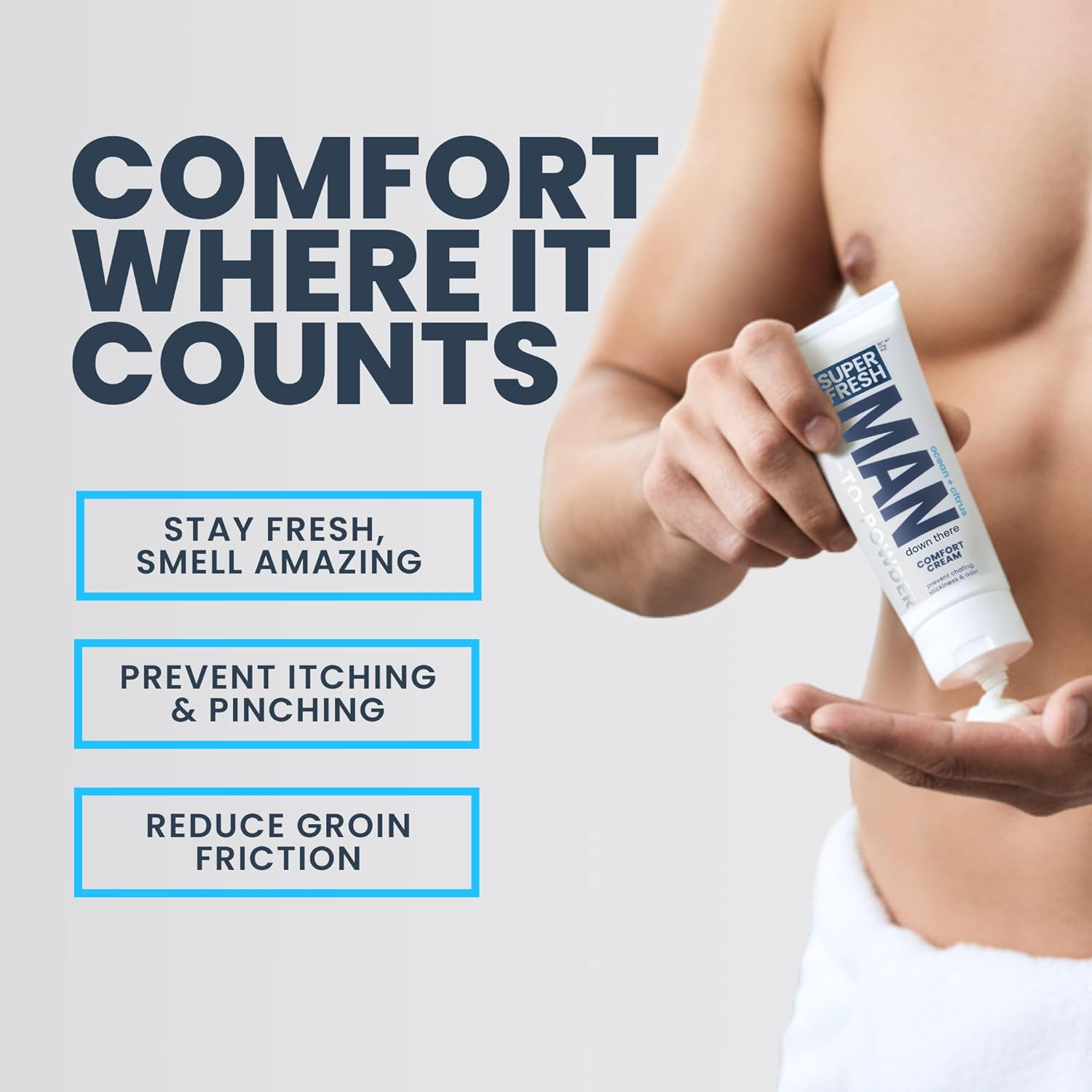 (Man Parts Powder Lotion, 118Ml (Pack of 1)) - Super Fresh Ball Deodorant for Men by Sweatblock Prevent Sweaty Man Parts & Odour Talc-Free, Paraben-Free, Aluminium-Free Lotion-To-Powder, No Mess, Quick-Dry Formula 118Ml Tube image number 4