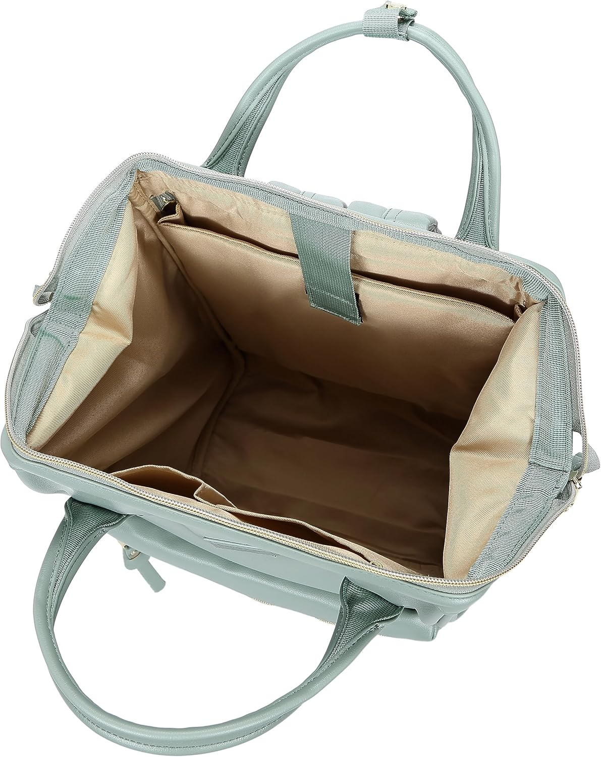 Kah&Kee Leather Backpack Diaper Bag Laptop Travel Doctor Teacher Bag for Women Man - Green Ii image number 2