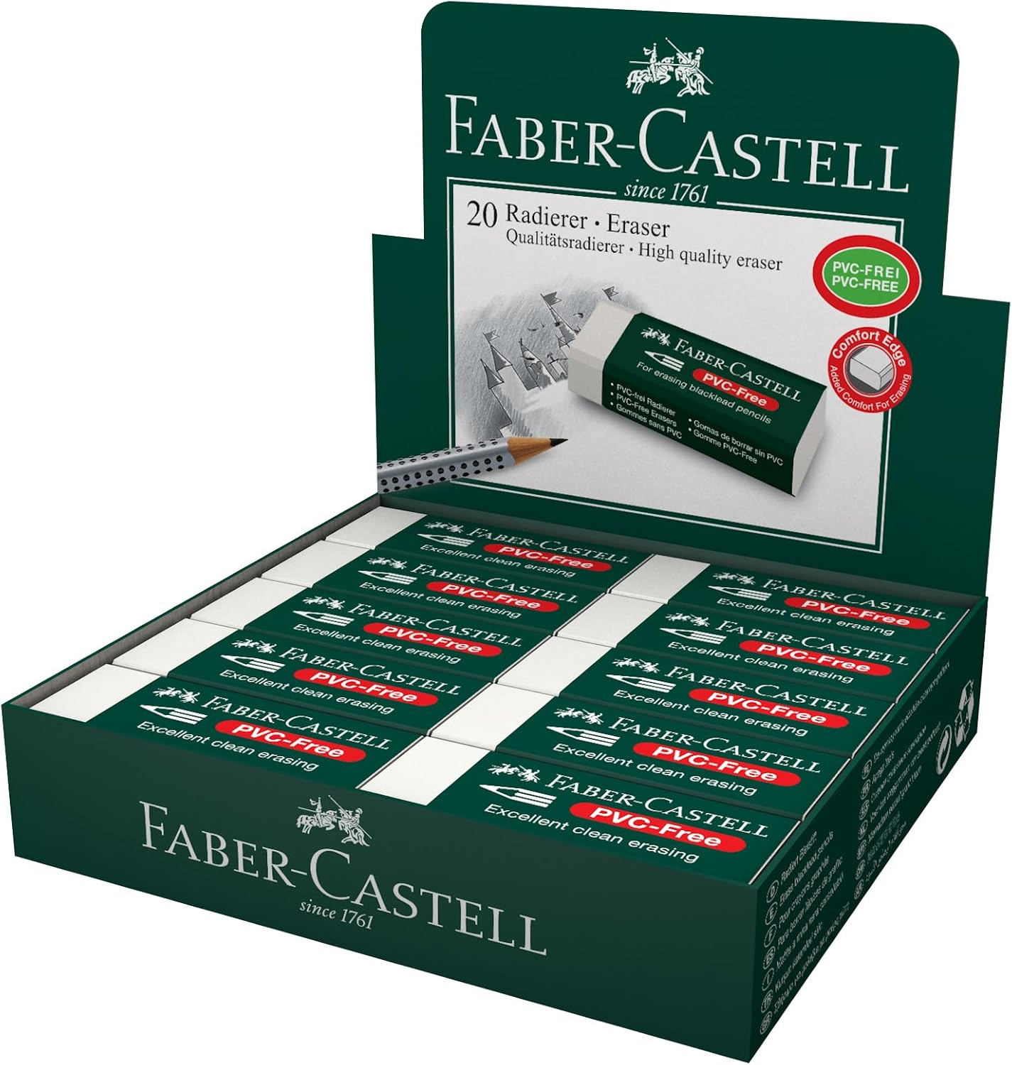 Faber-Castell Plastic Eraser, Large (F188520)