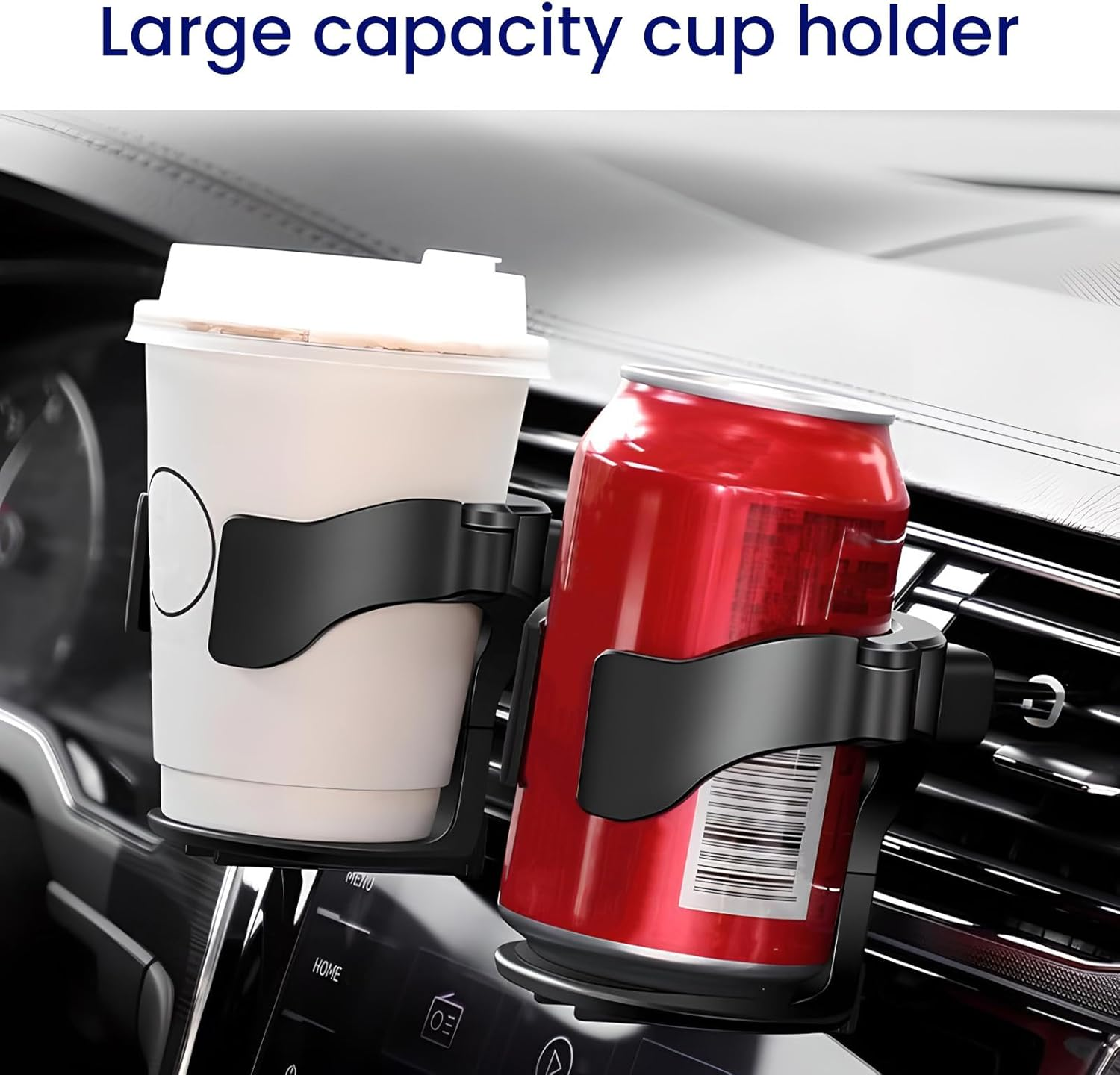 Car Cup Holder, All Purpose Adjustable Air Vent Cup Holder with Non-Slip EVA Pads, Universal Car Drink Cup Can Coffee Mug Holder with 3 Pairs Car Ventile Clips for Most Cars Bottle Cup Holder image number 4