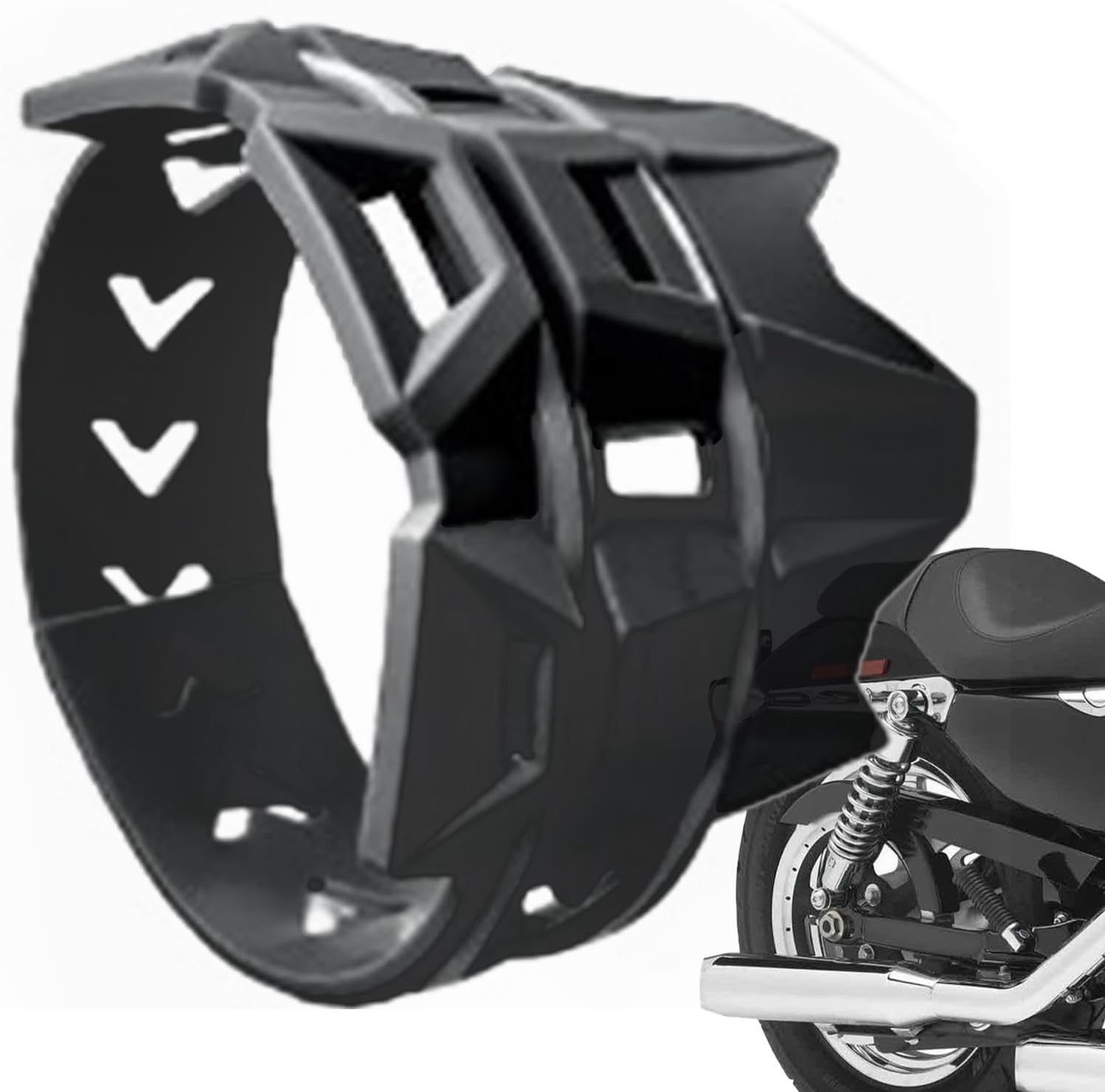 Motorcycle Heat Shield for Legs | Silicone Exhaust End Pipe Protector Shield Cover - Motorcycle Cover Guard for Muffler, Tailpipe image number 5