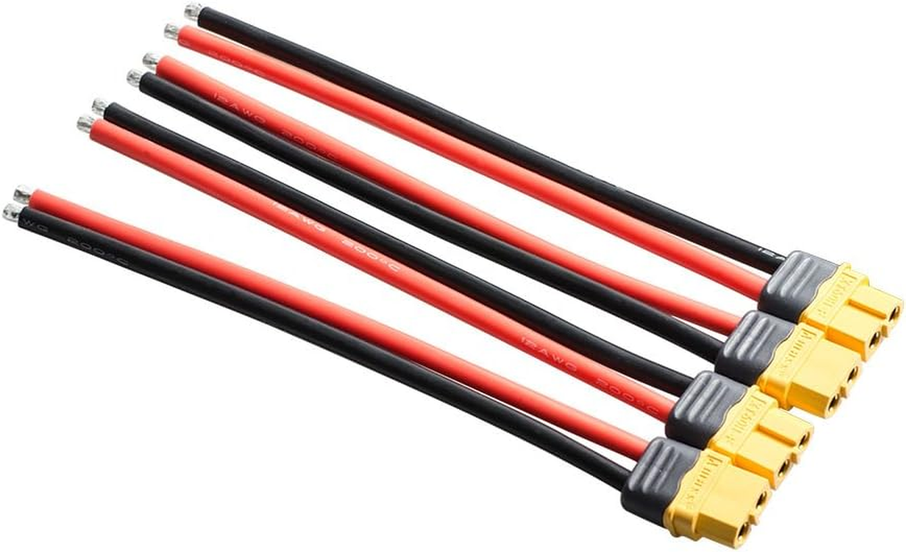 8Pcs XT60 Plug Male Female Connector with Sheath Housing Connector with 150Mm 12AWG Silicon Wire for RC Lipo Battery FPV Drone image number 4