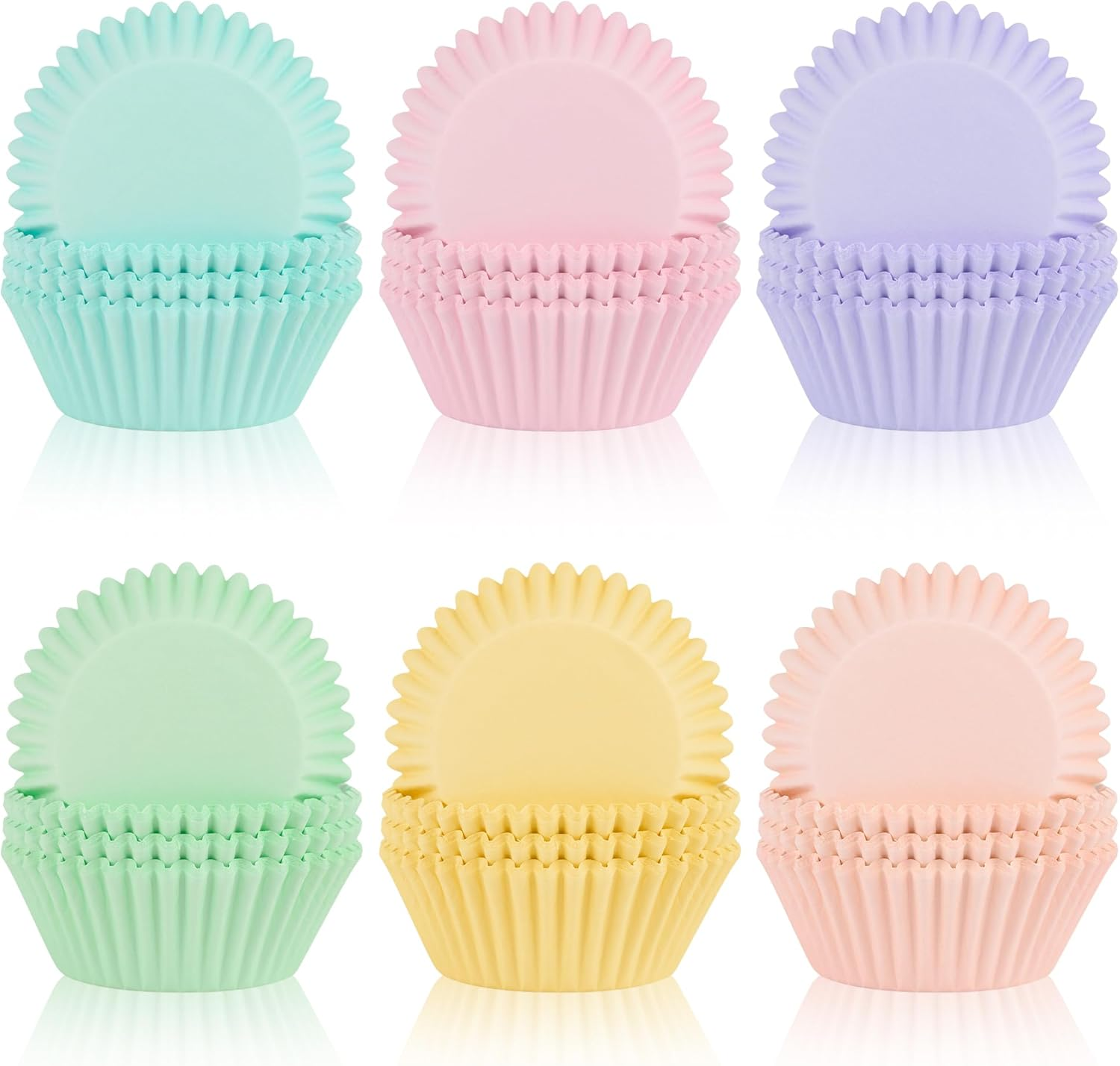 600 Pack Rainbow Cupcake Liners Cupcake Baking Cups Standard Size Rainbow Muffin Liners for Wedding Birthday Pride Party Candy Cake Decorations Supplies(12 Styles)