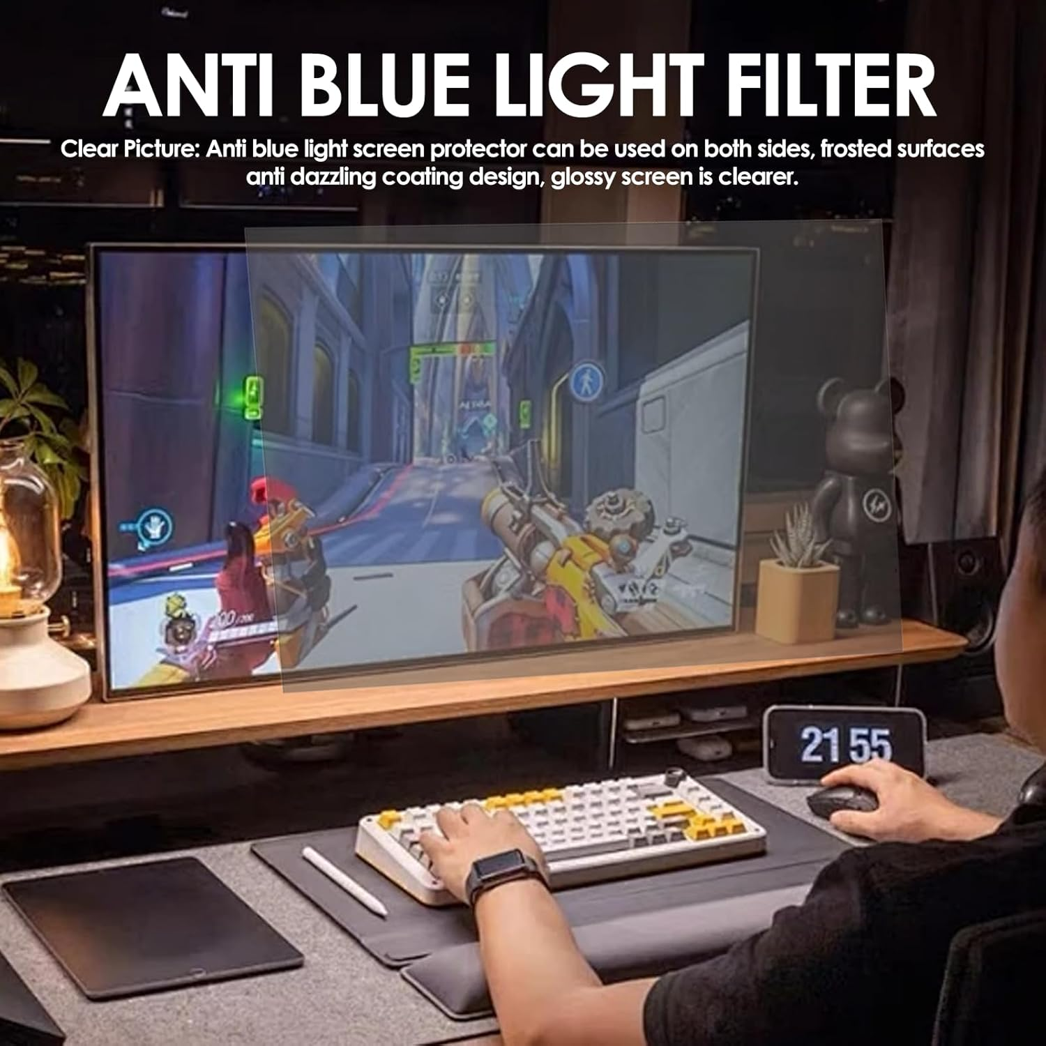 24 Inch Computer Screen Filter for 16:9 Widescreen Monitor, anti Scratches, anti Blue Light anti Glare Screen Protector Film image number 2