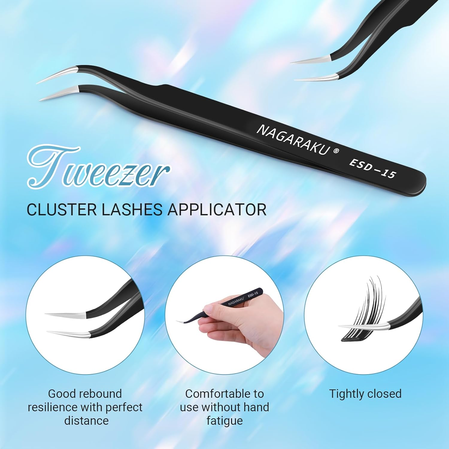 NAGARAKU Pre Glued Cluster Lashes Air Series Eyelashes Cool Fox Style 72 Pcs No Glue Needed Pre-Bond Eyelashes Self Adhesive DIY Lashes（0.07Mm C Curl Mix Length) image number 1