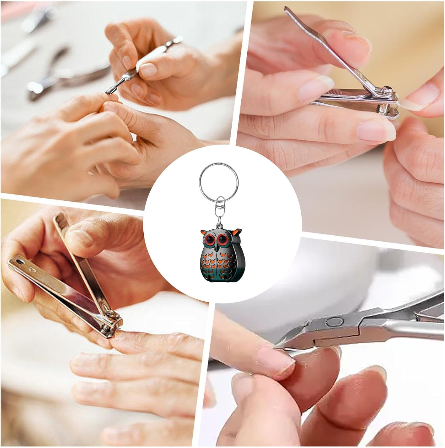 Nail Clippers for Kids,Cute Owl Small Foldable Fingernail Clippers with File | Baby Grooming & Skin Care Products for Kids, Adult - Black image number 2