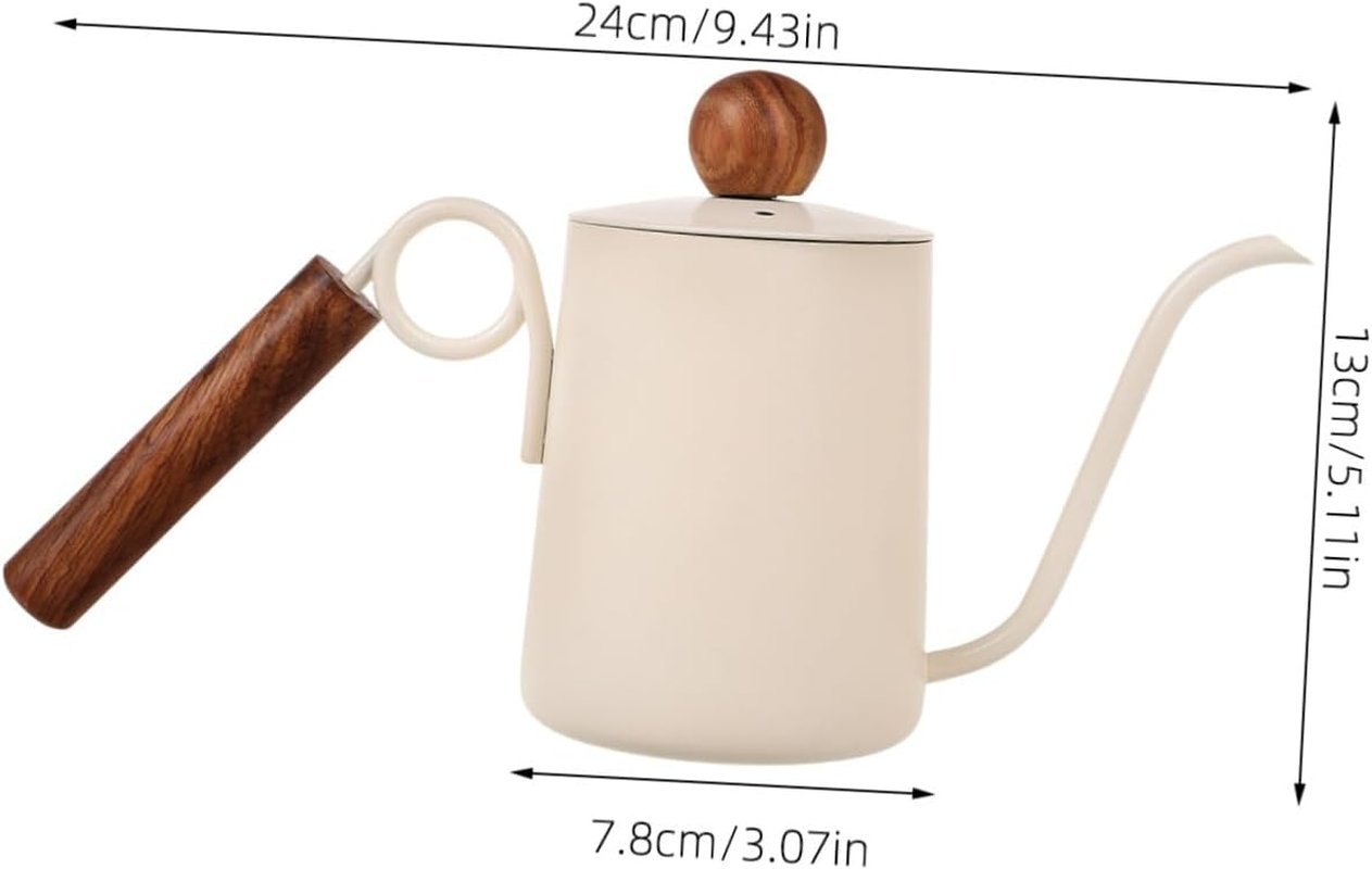 GRIRIW Vintage Style Steel Coffee Maker Stainless Steel Pot Long Spout Drip Pot for Gooseneck Tea Kettle Espresso Decanter image number 4