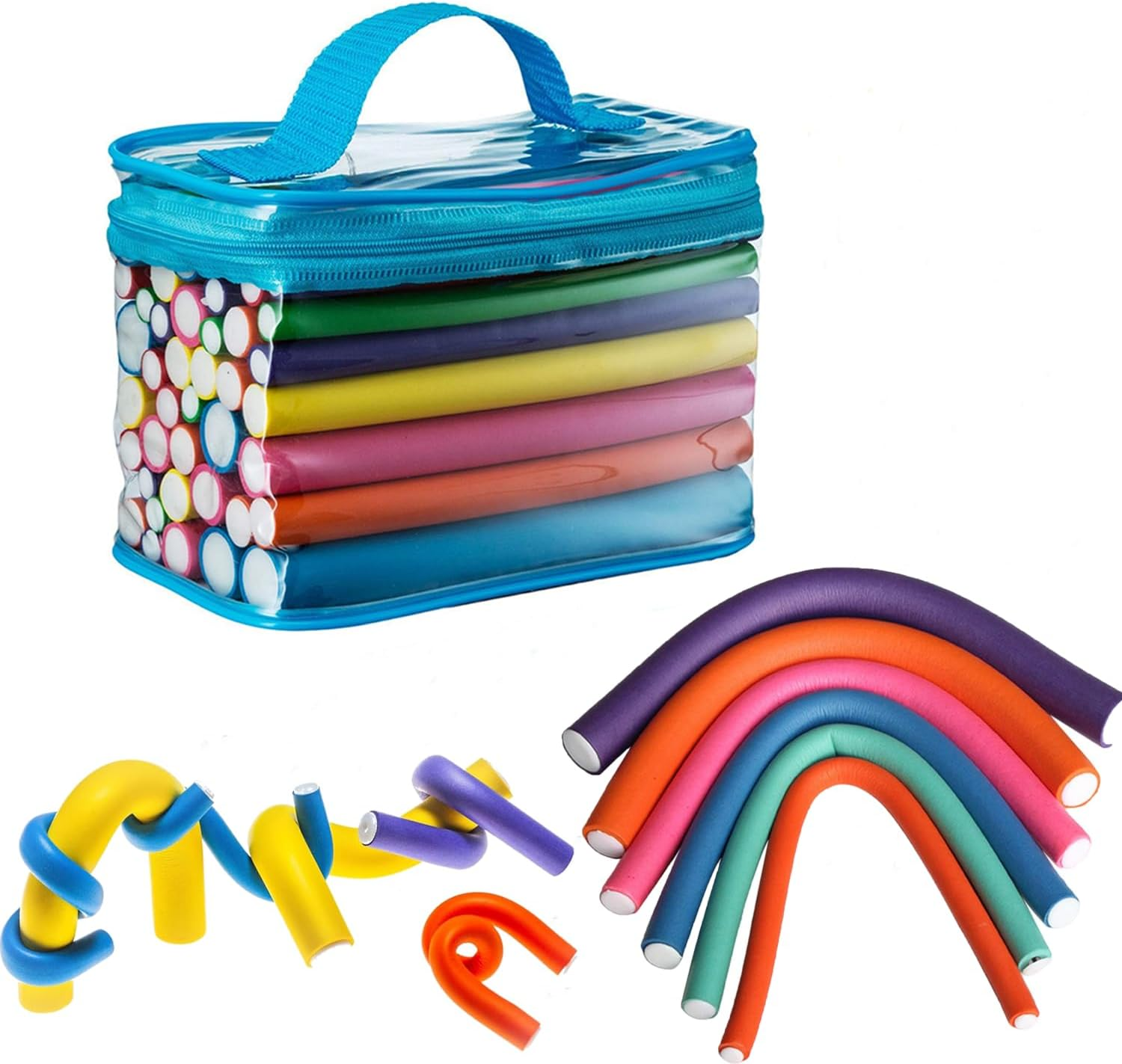 Pack of 42 Large Curls, Hair Curls, Curlers without Heat, Curlers Short Hair, Hair Rollers, Curls DIY Tool, Curly Hair Styling Tool, for Short, Medium, Long Hair image number 1