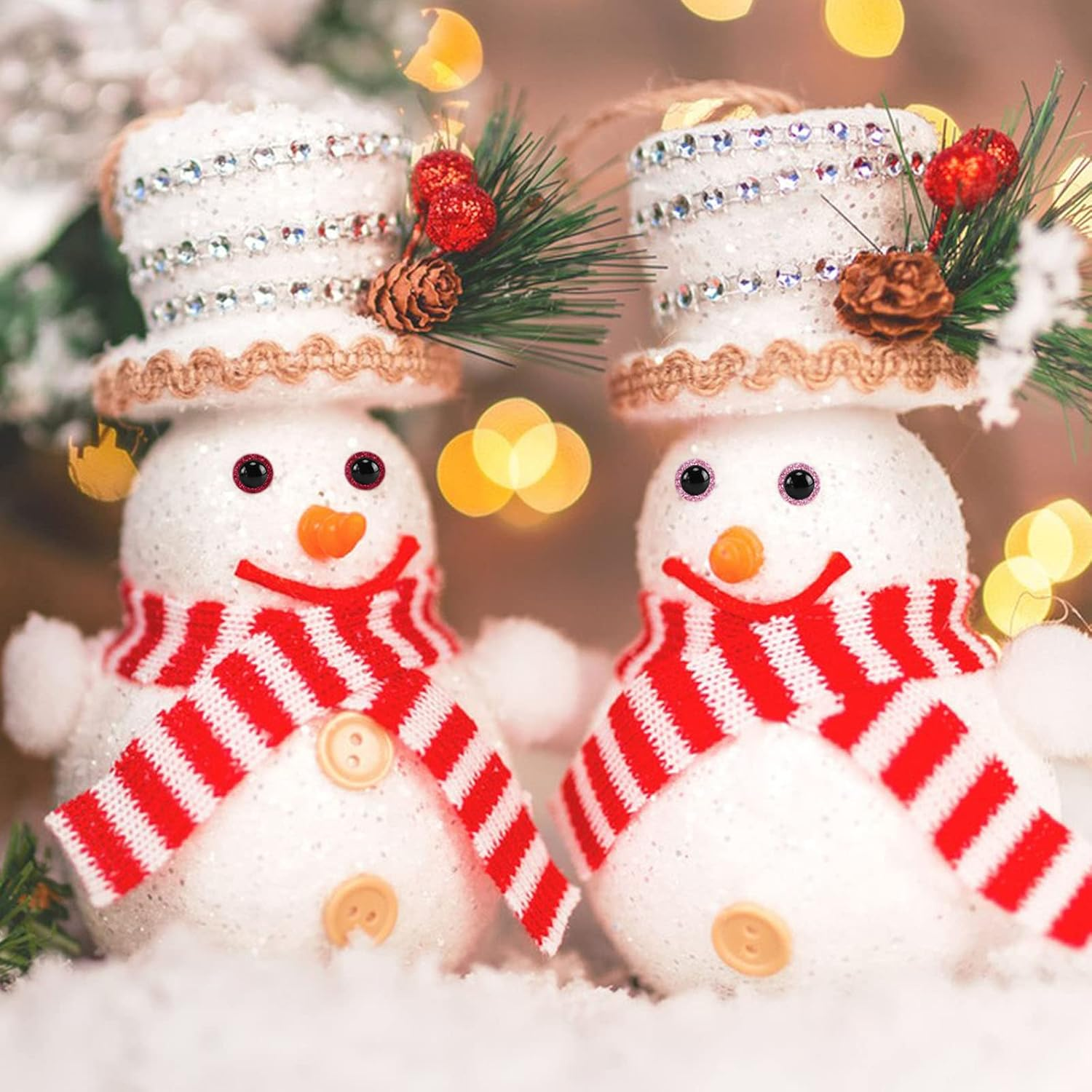 70 Pieces Large Safety Eyes, Sourceton Animal Glitter Plastic Eyes for DIY of Puppet, Bear, Crafts Doll Making Supplies (7 Color, Each 10) image number 6