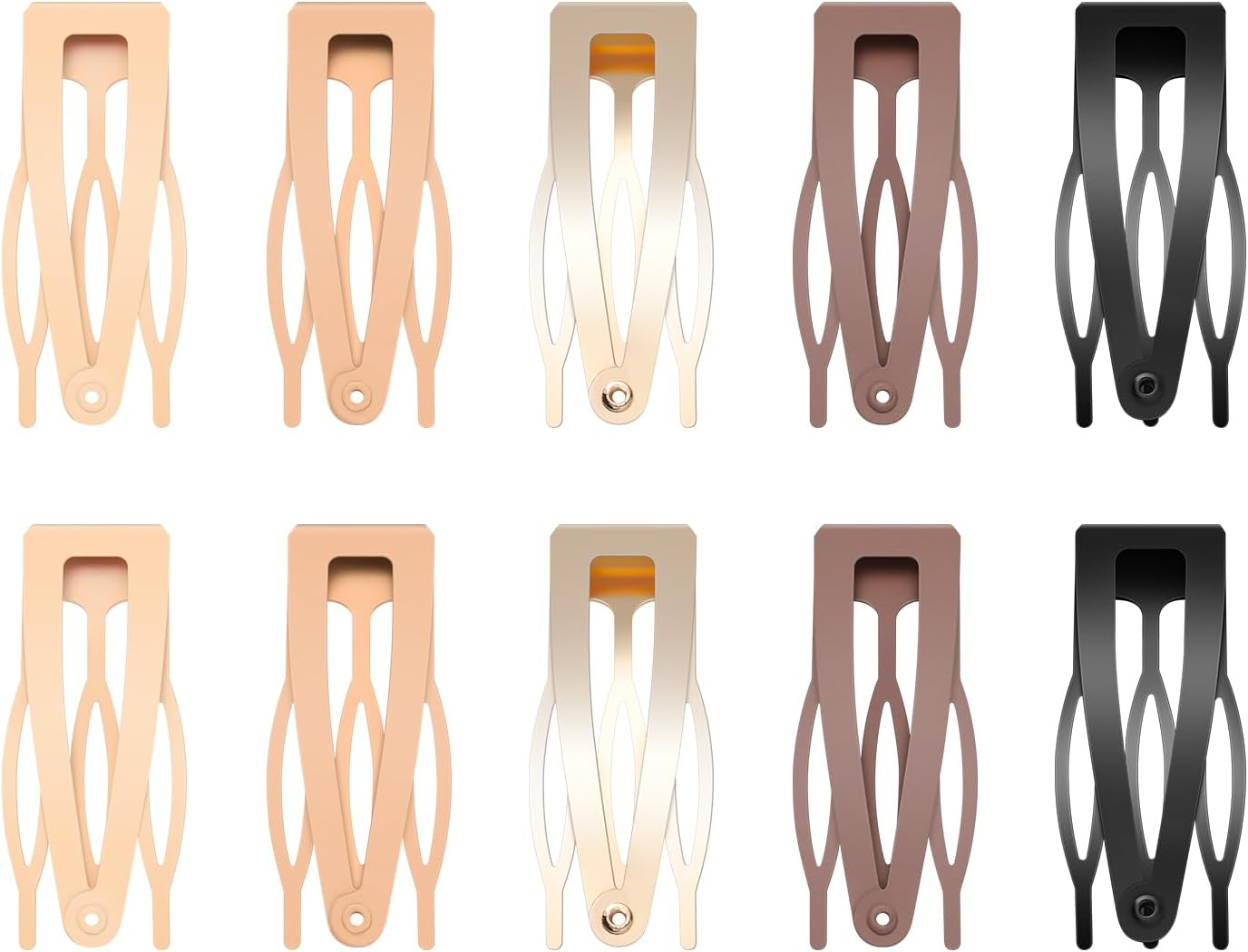 Etercycle 10 Pcs Double Grip Hair Clips, Metal Snap Hair Clips Hair Barrettes Women Hair Making Salon Supplies Hair Accessories (Brown)