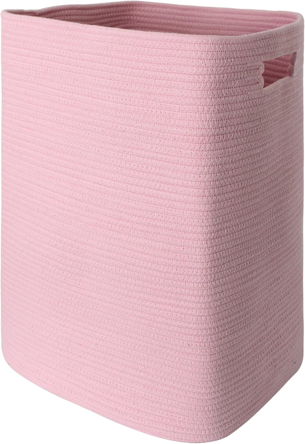 MEGASKET Large Laundry Hamper 16"X13"X22" - Tall Wicker Laundry Basket, Cotton Rope Dirty Clothes Hamper, Baby Kids Nursery White Hamper, 75L