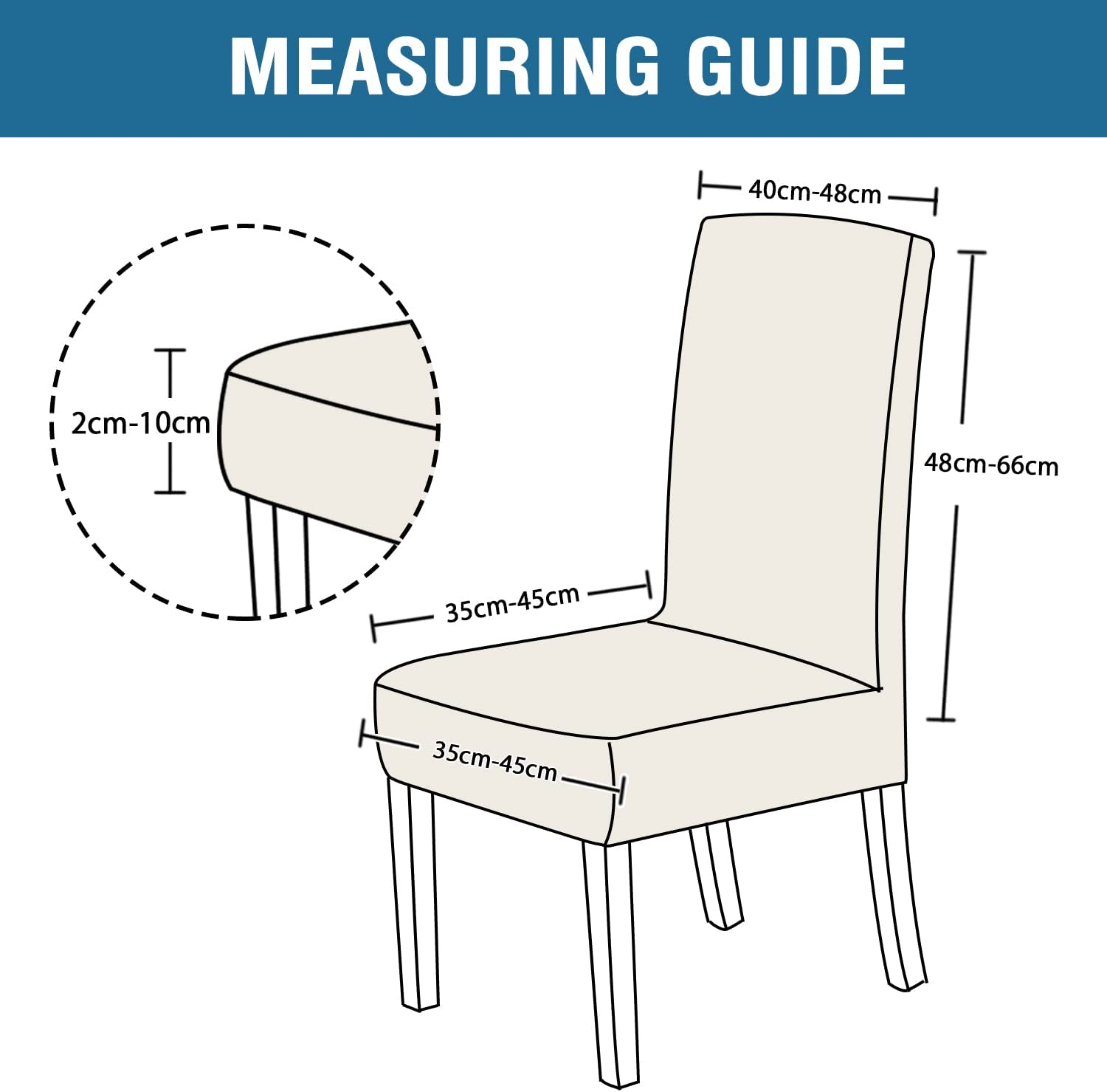 Smarcute Stretch Velvet Dining Chair Covers Set of 6 Chair Covers for Dining Room Parsons Chair Slipcover Chair Protectors Covers Dining, Feature Thick Soft Velvet Fabric, N.Ivory image number 2