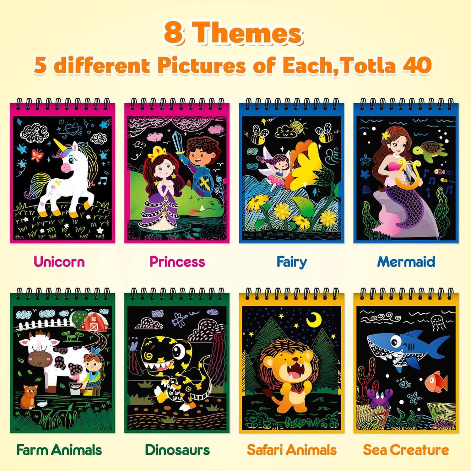 Mocoosy 24 Pack Party Favors for Kids 4-8-12, Goodie Bag Stuffers Bulk Art Craft Supplies, Rainbow Scratch Art Notebook for Boys Girls Birthday Return Gifts Classroom Rewards Students Prize Box Toys image number 3