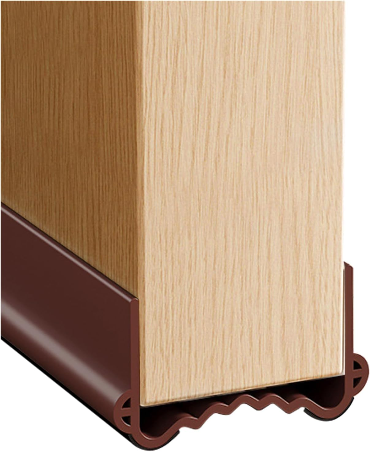 Doublecare 39.37 Inch Door Draft Stopper, Double Weather Stripping, Windproof PVC under Door Seal & Insulator Door Sweep, Insect-Proof Soundproofing Strip, for Exterior/Interior Doors(Brown) image number 2